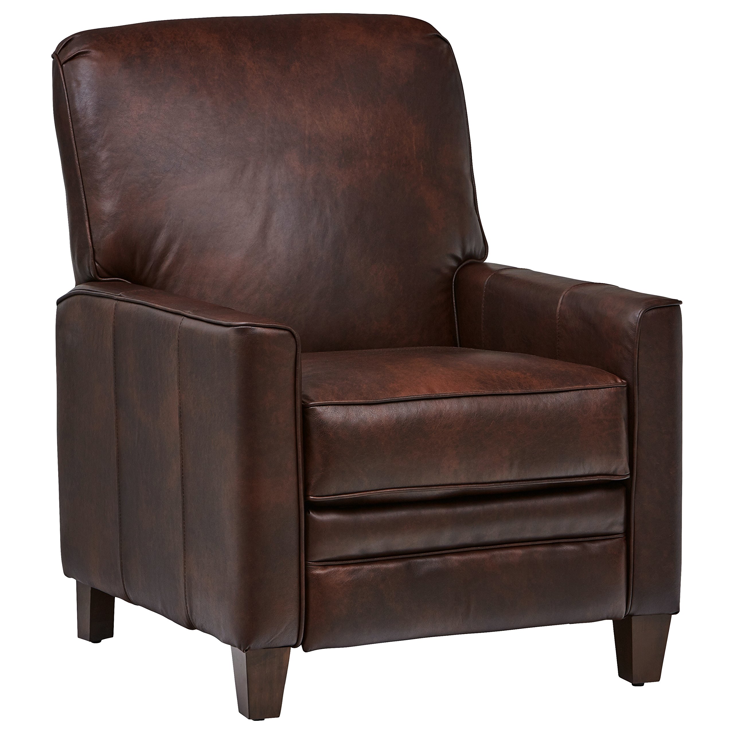 Amazon Brand – Stone & Beam Edmunds Traditional Leather Recliner, 30"W, Driftwood