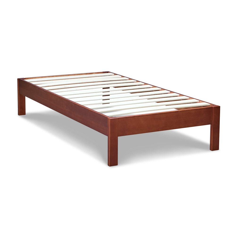 Amazon Brand – Rivet Modern Solid Pine Wood Platform Bed, Twin, 38.39"W, Antique Espresso