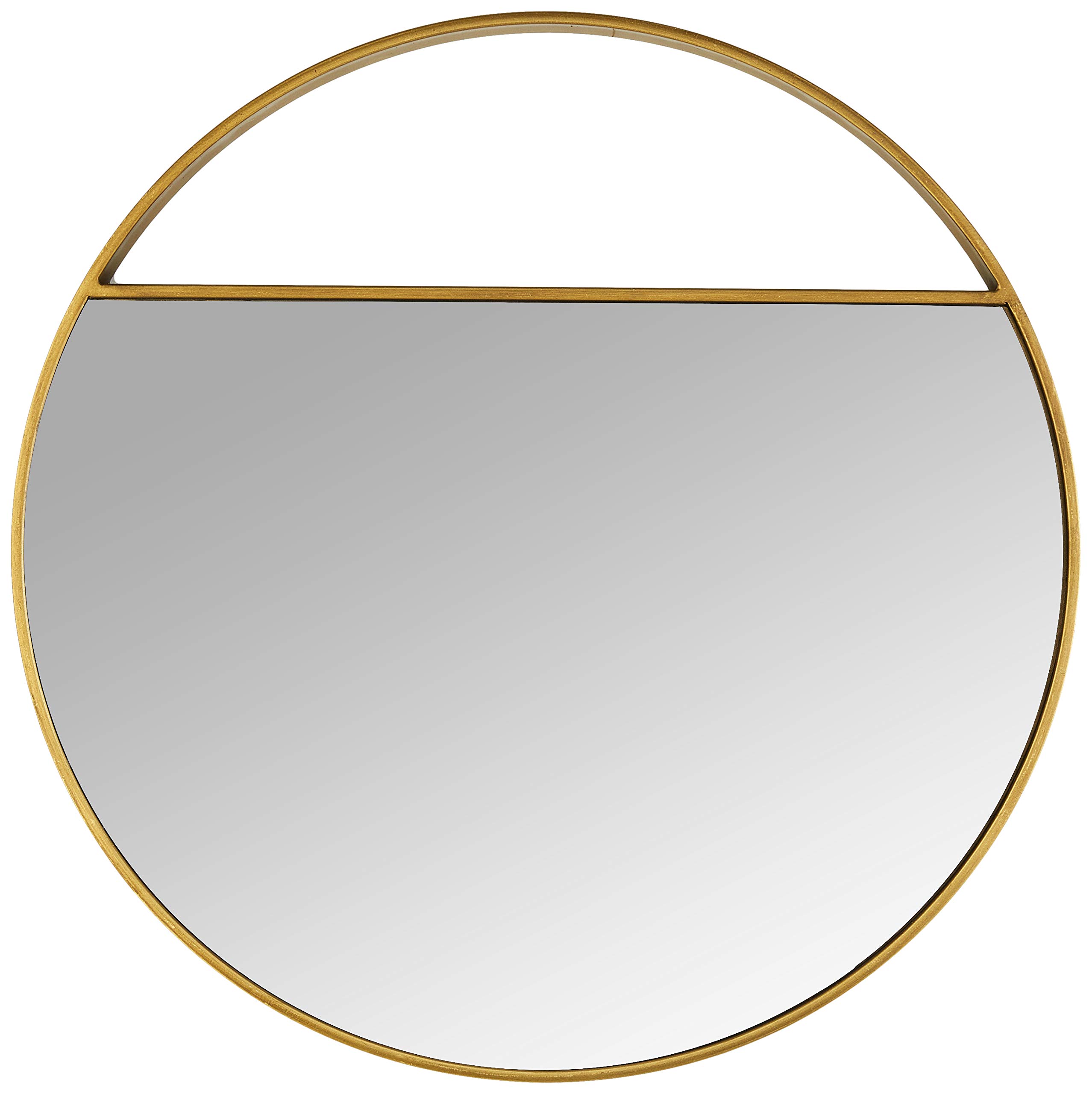 Amazon Brand - Rivet Modern Round Cutout Hanging Mirror, 22.25" Diameter, Gold