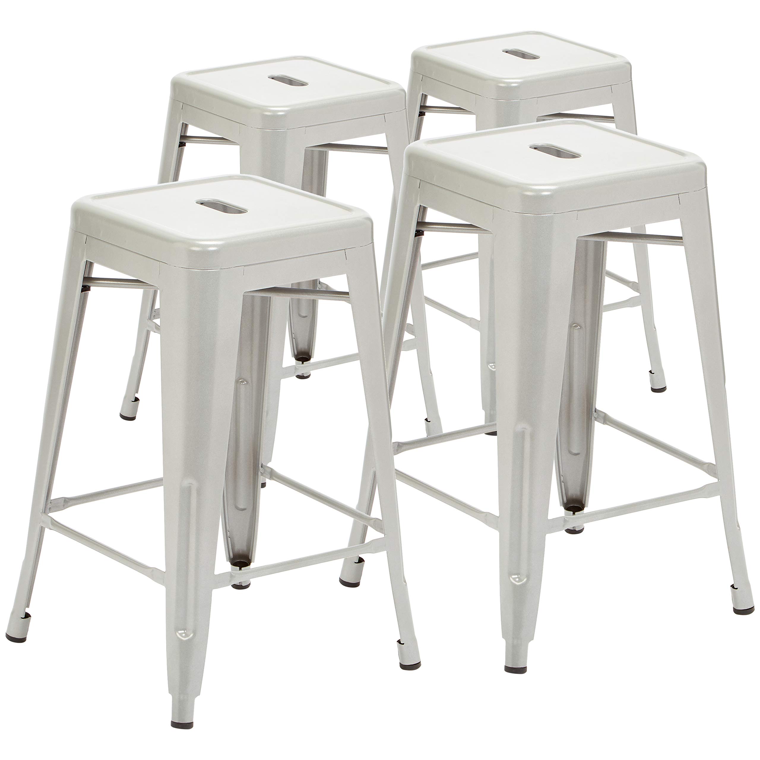 Pioneer Square BT3503-24-SI Counter Stool, 24", Silver