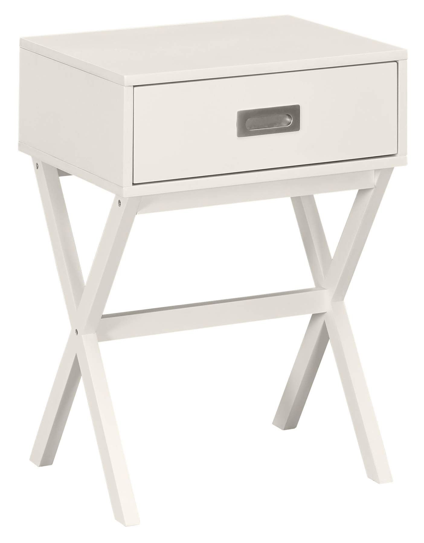 Ravenna Home Priscilla Modern X-Frame End Table Nightstand, 18.9"W