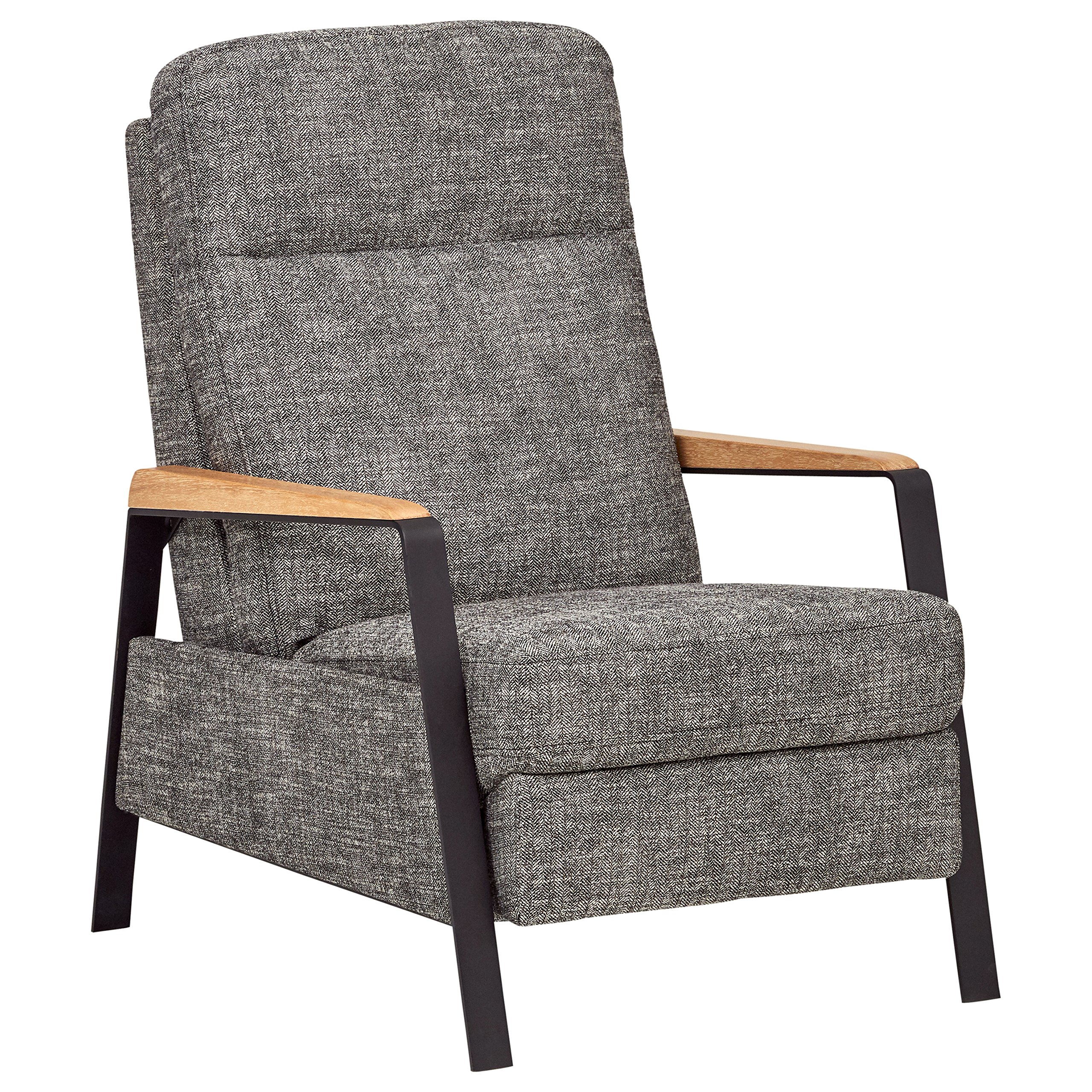 Amazon Brand – Rivet Stewart Modern Industrial Recliner with Metal and Oak