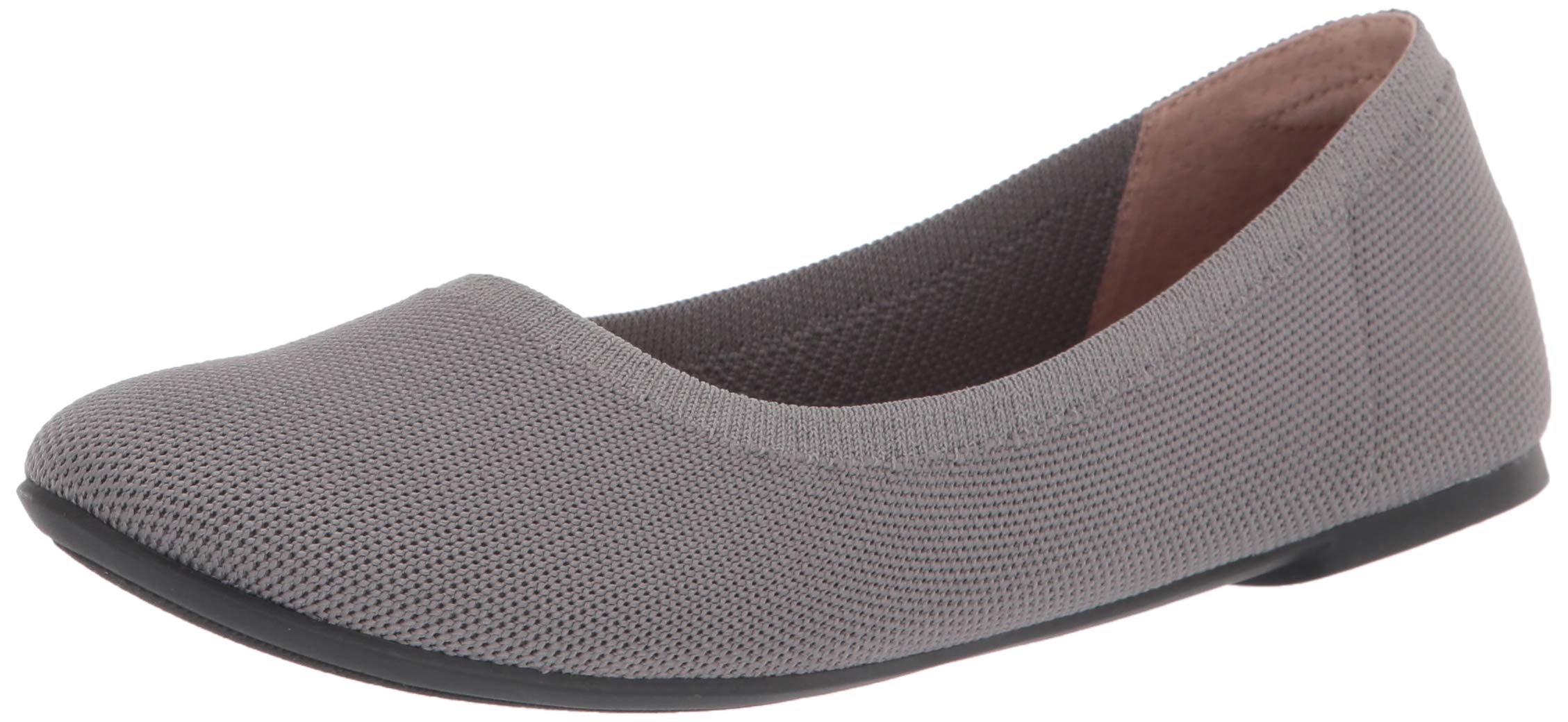 Amazon Essentials Women's Ballet Flat, Light Grey Knit, 11.5 B US