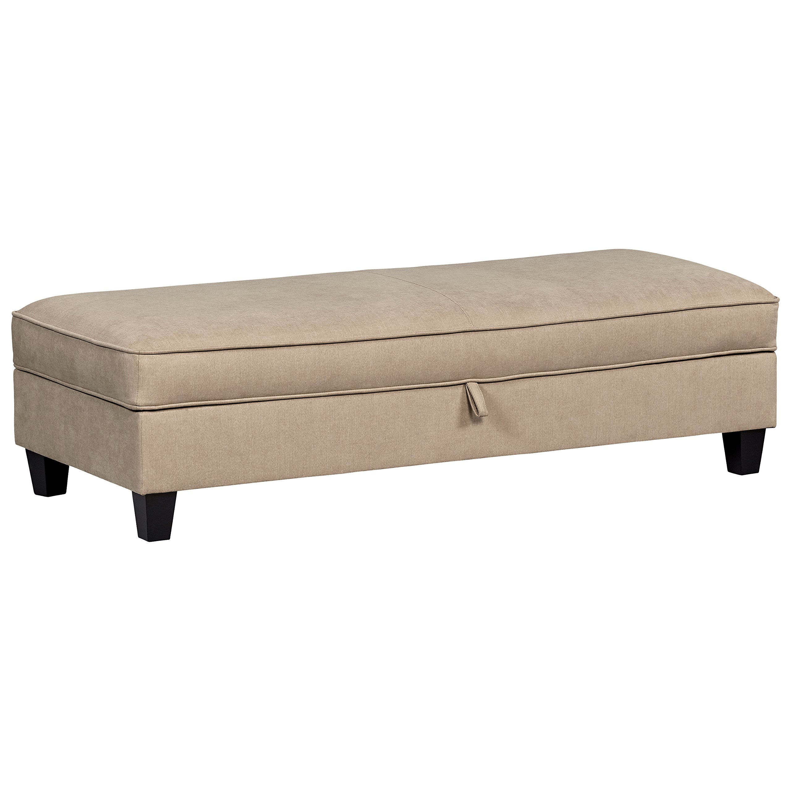 Amazon Brand – Stone & Beam Isabel Traditional Large Storage Ottoman, 68"W, Tan