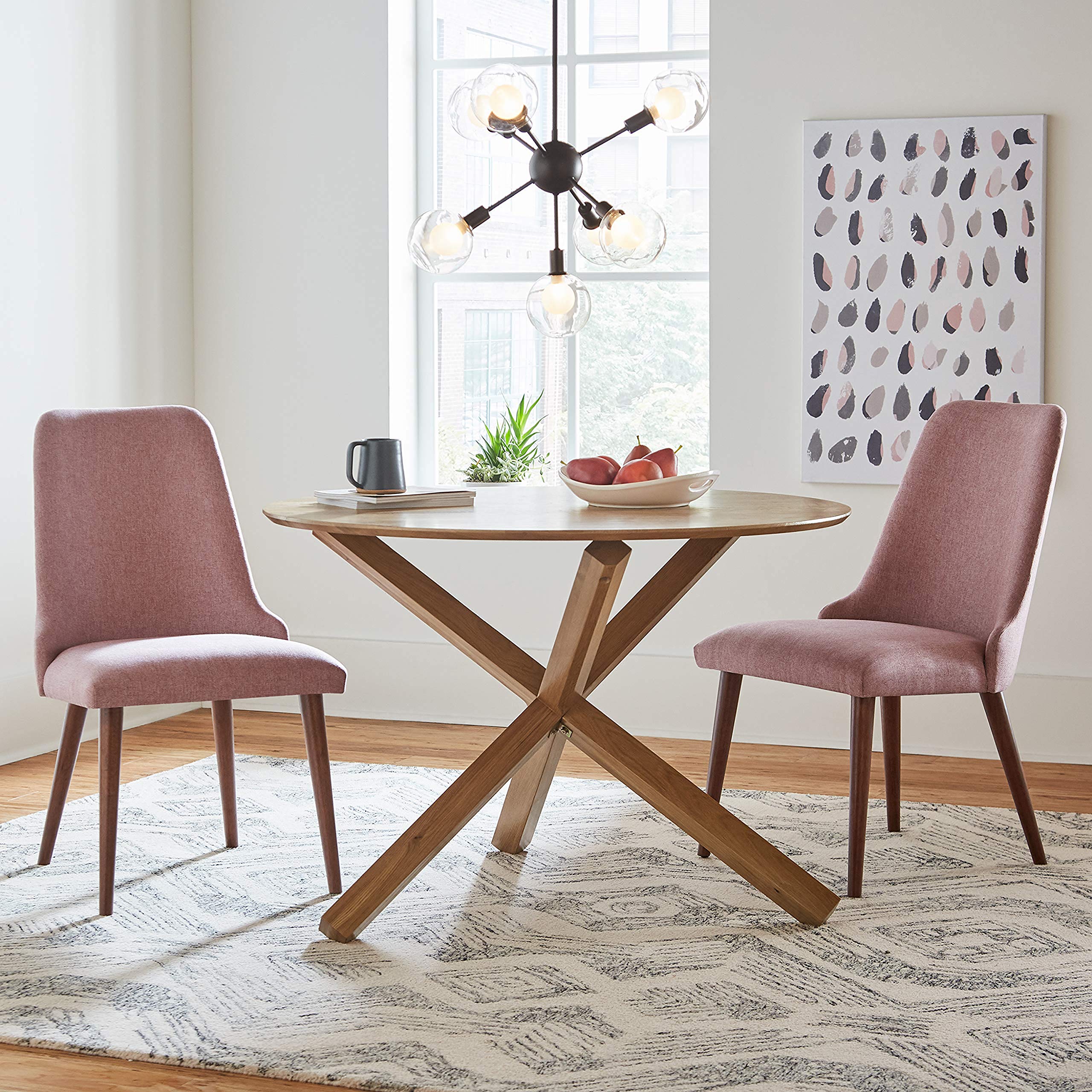 Amazon Brand – Rivet Geometric Wool Area Rug, 8 x 10 Foot, Dark Grey, Ivory