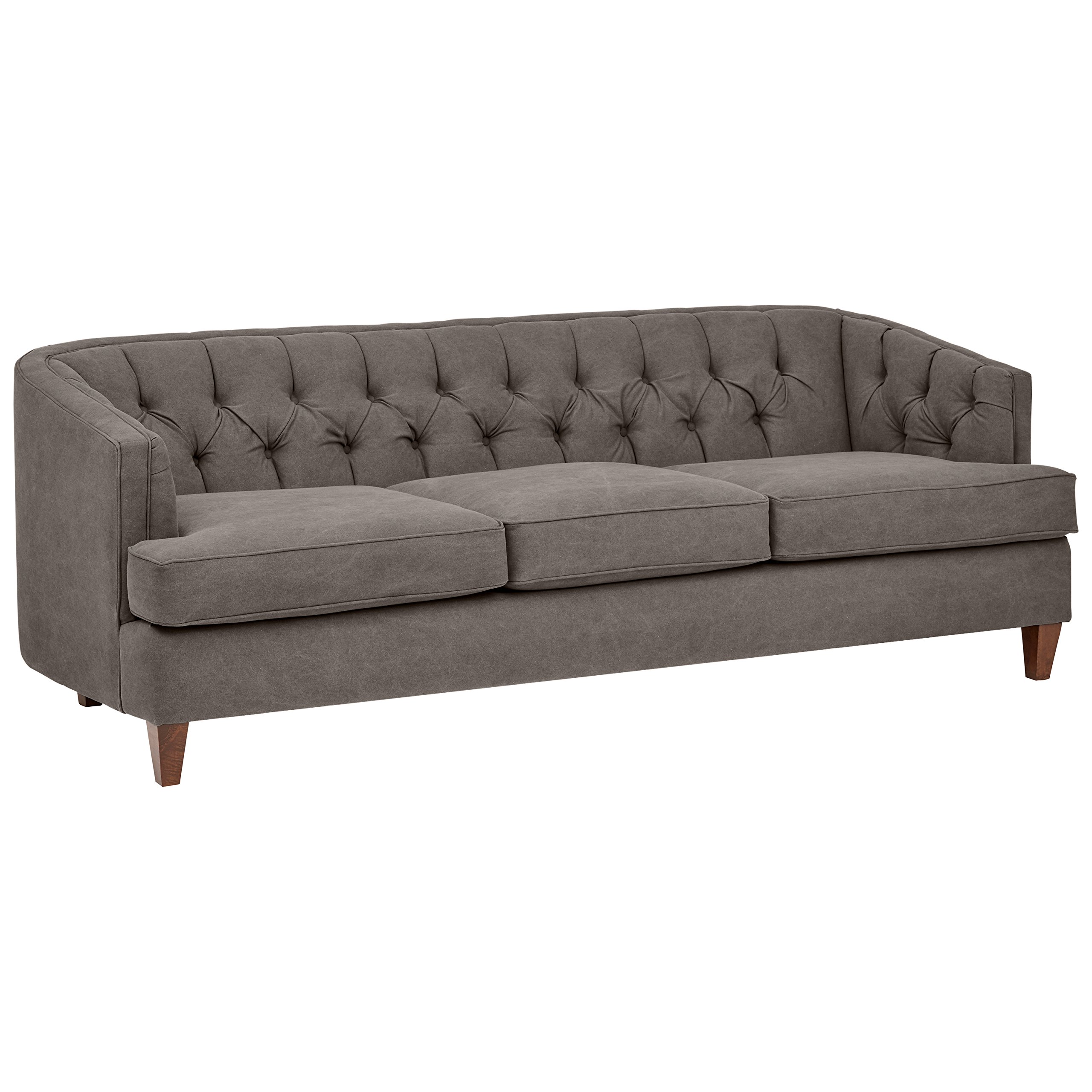Amazon Brand – Stone & Beam Leila Tufted Living Room Sofa Couch, 88"W, Pewter