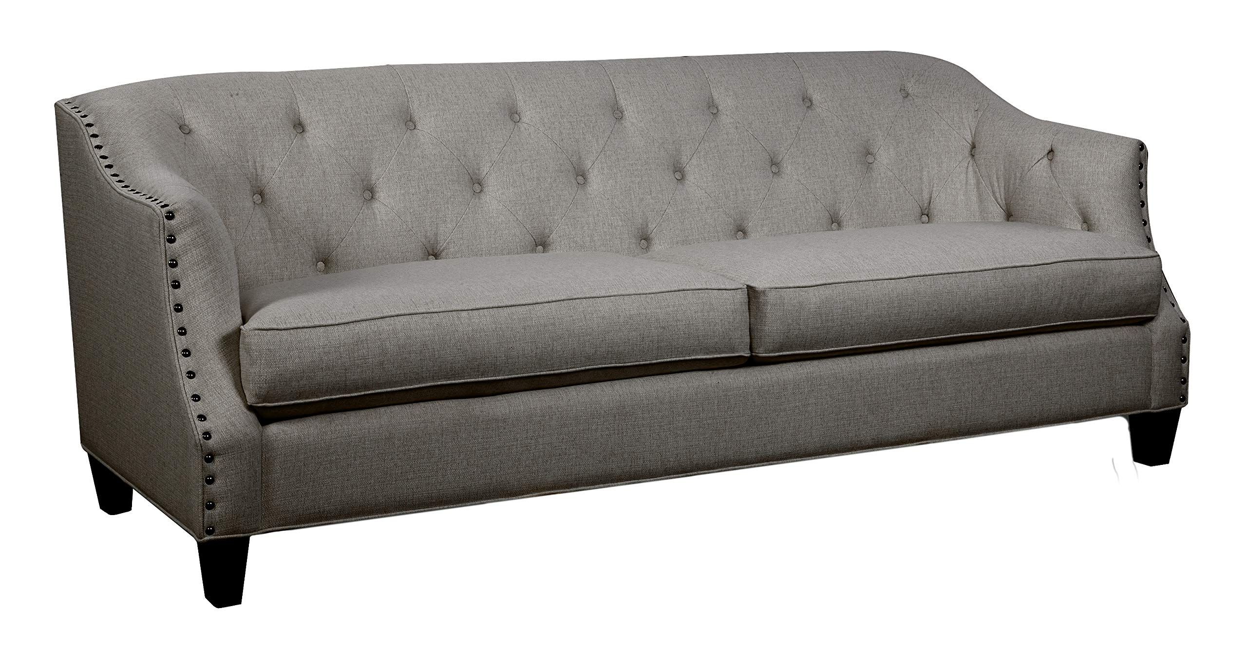 Amazon Brand – Stone & Beam Rosemont Vintage Tufted Sofa Couch with Nailheads, 88"W, Grey