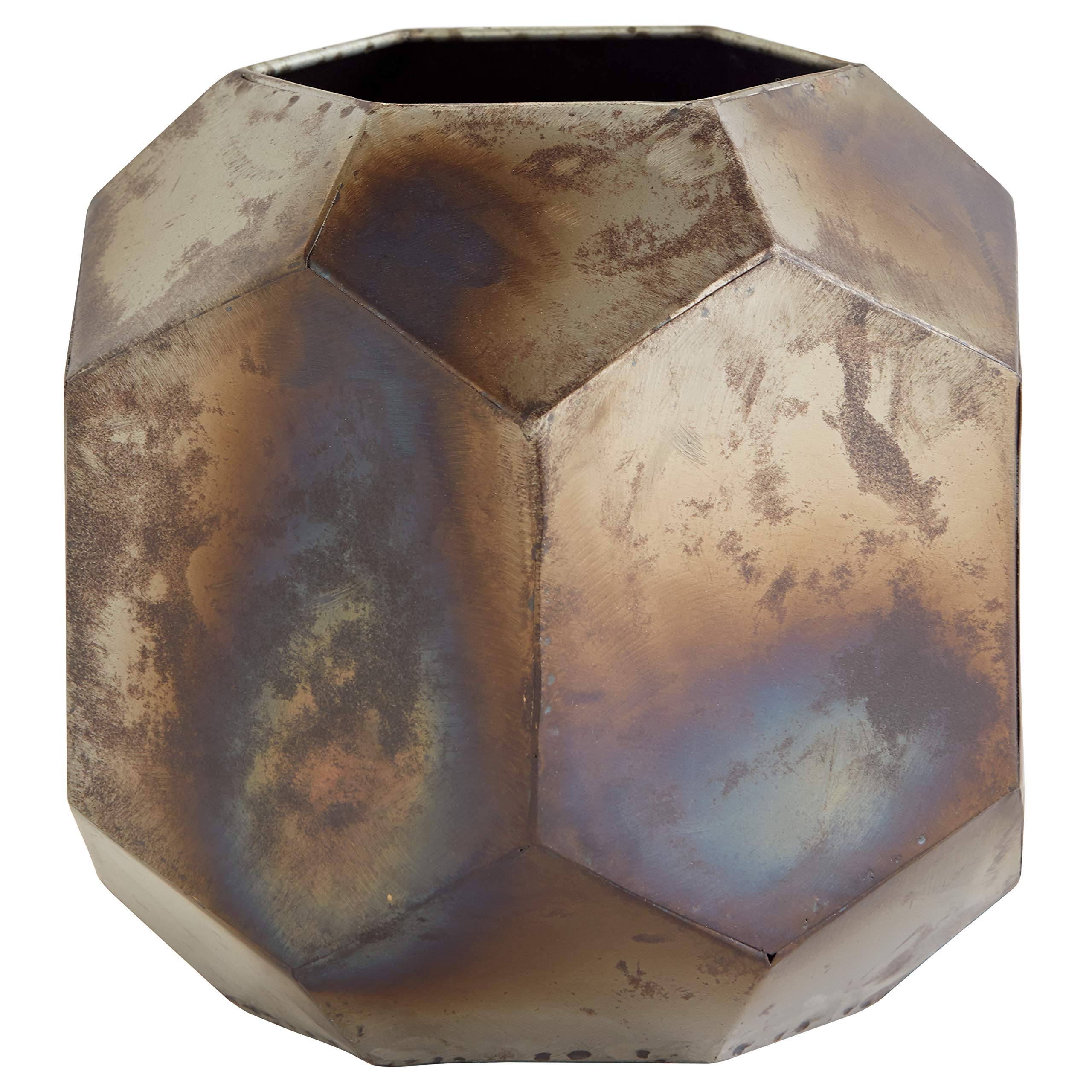 Amazon Brand – Rivet Industrial Hexagonal Planter, 9.06"H, Gold