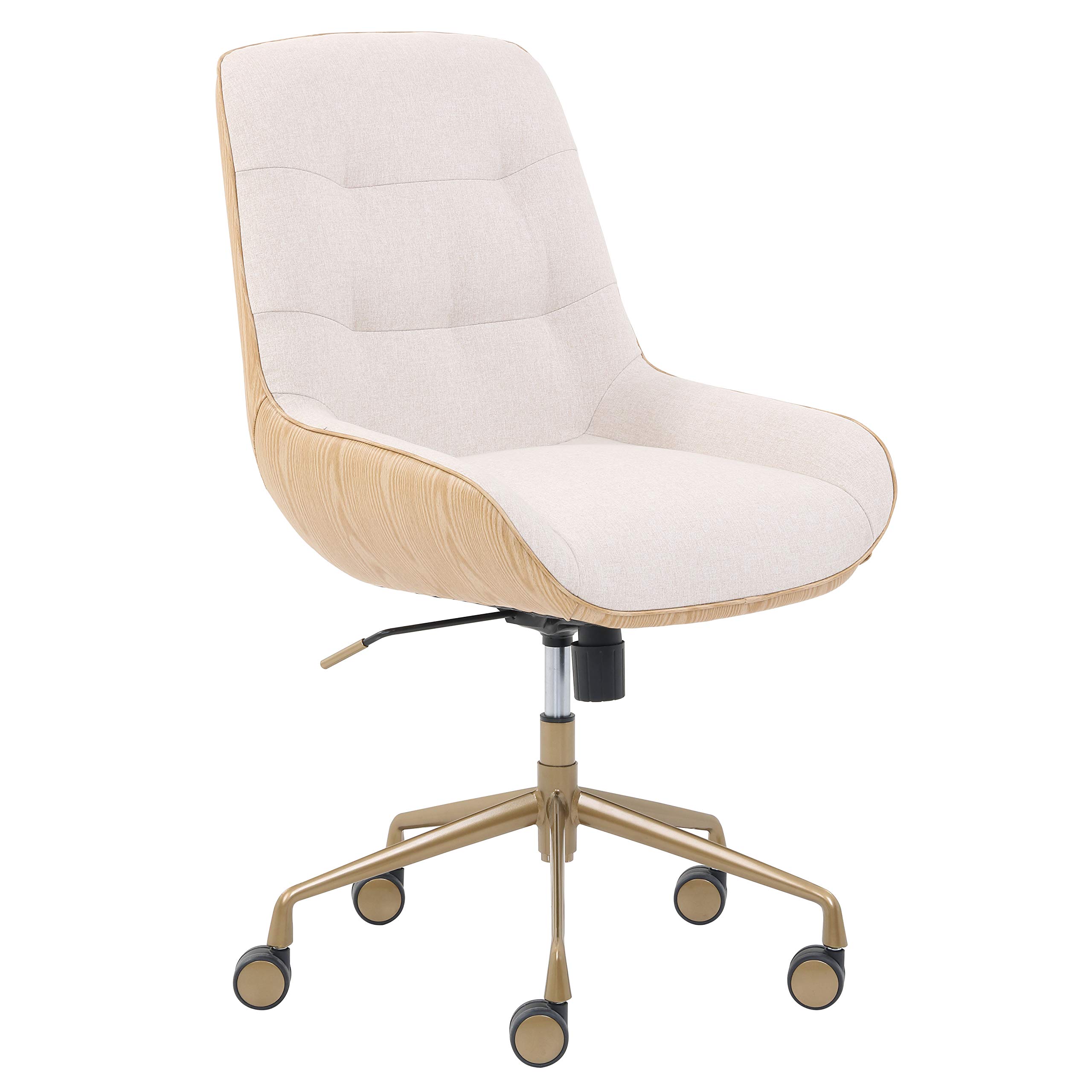 Amazon Brand – Rivet Celine Upholstered Home Office Task Chair, 22.25"W, Beige