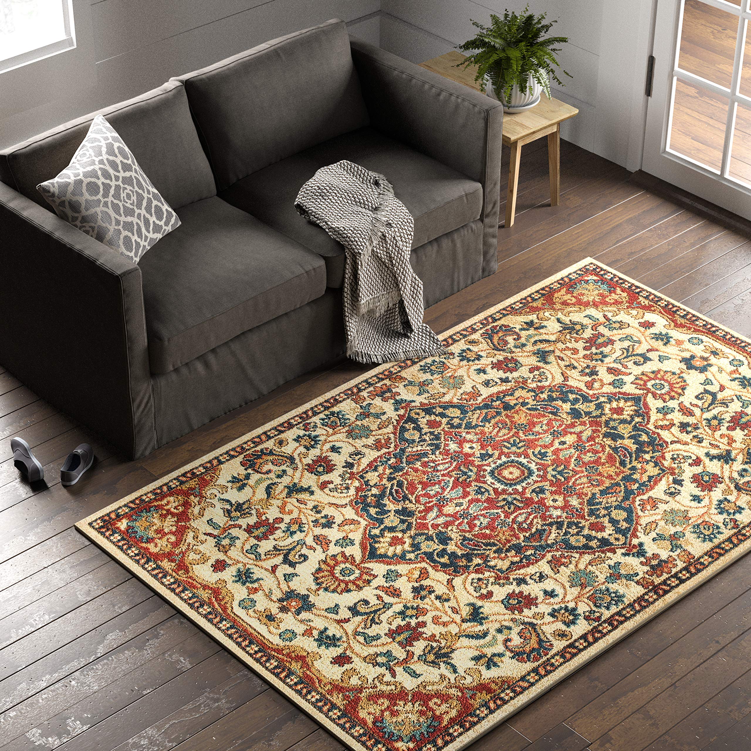 Amazon Brand – Stone & Beam Traditional Regal Adornment Rug, 8' x 10', Orange