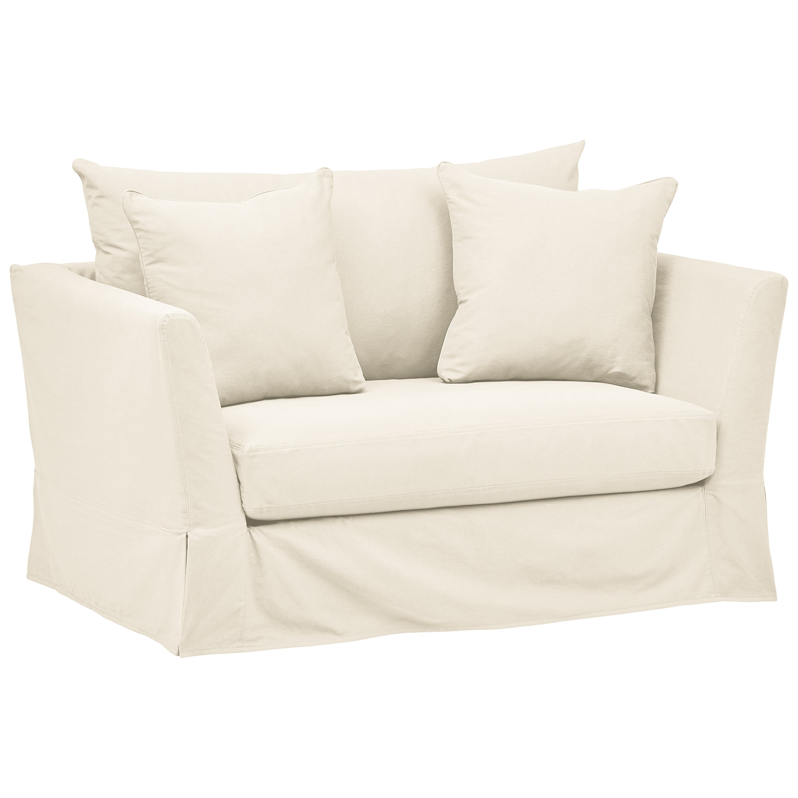 Amazon Brand – Stone & Beam Bartow Living Room Chair with Slipcover, 60"W, Natural