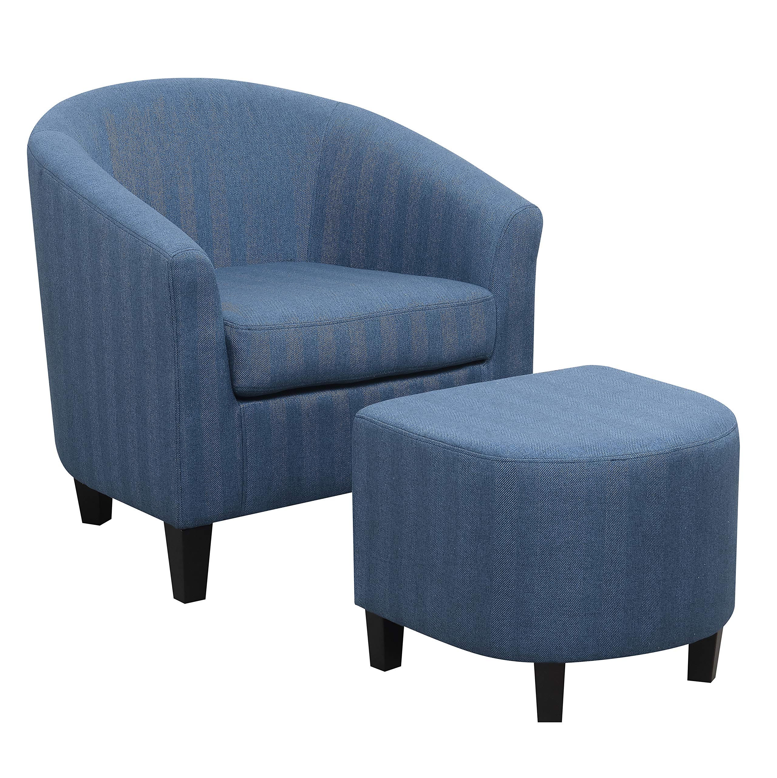 Amazon Brand – Ravenna Home Connor Curved Back Club Accent Chair with Ottoman, 27.95"W, Navy