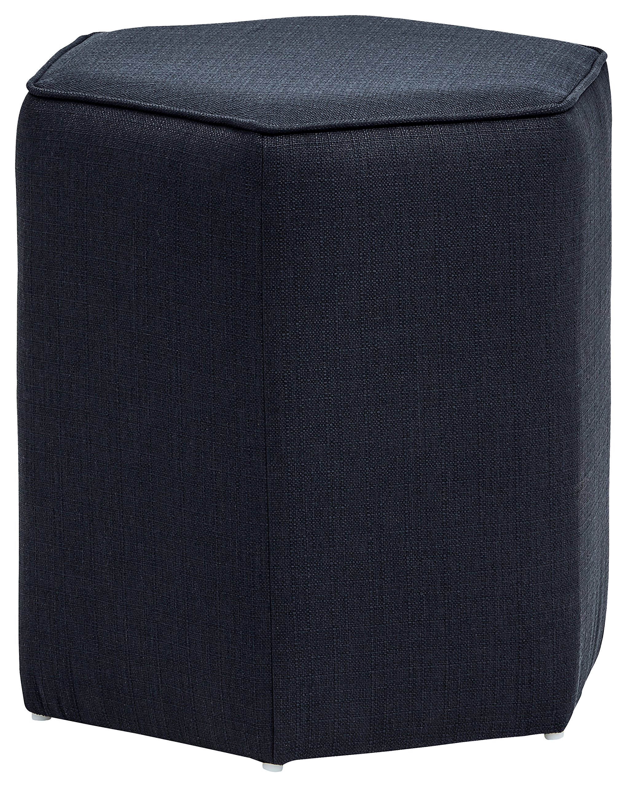Amazon Brand – Rivet Six-Sided Modern Ottoman, 19"W, Midnight