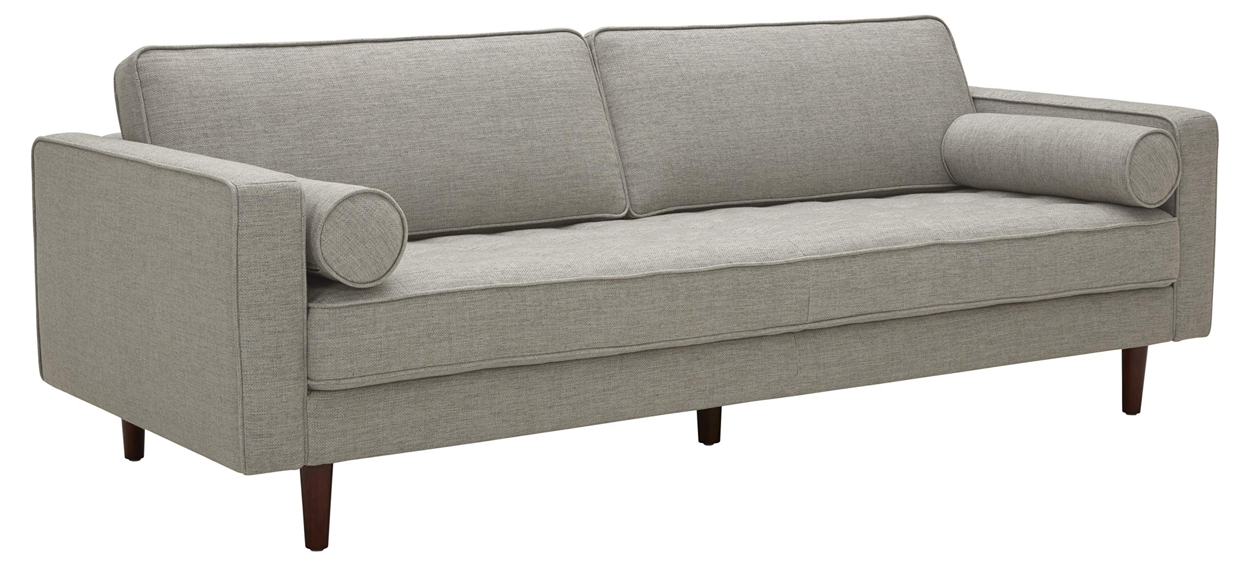 Amazon Brand – Rivet Aiden Mid-Century Sofa with Tapered Wood Legs, 87"W, Light Grey