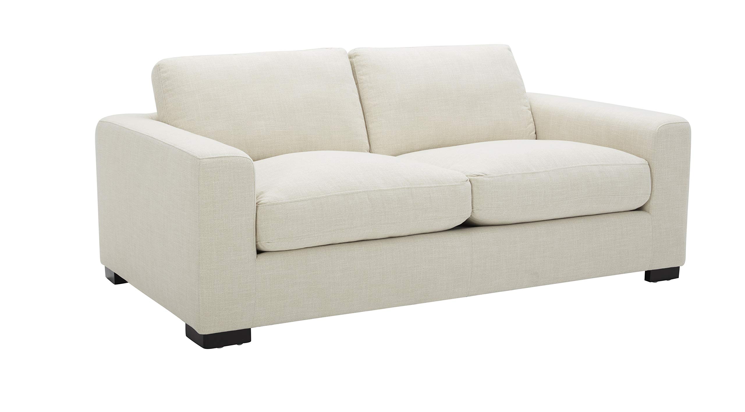 Amazon Brand – Stone & Beam Westview Extra-Deep Down-Filled Loveseat Sofa Couch, 75.6"W, Cream