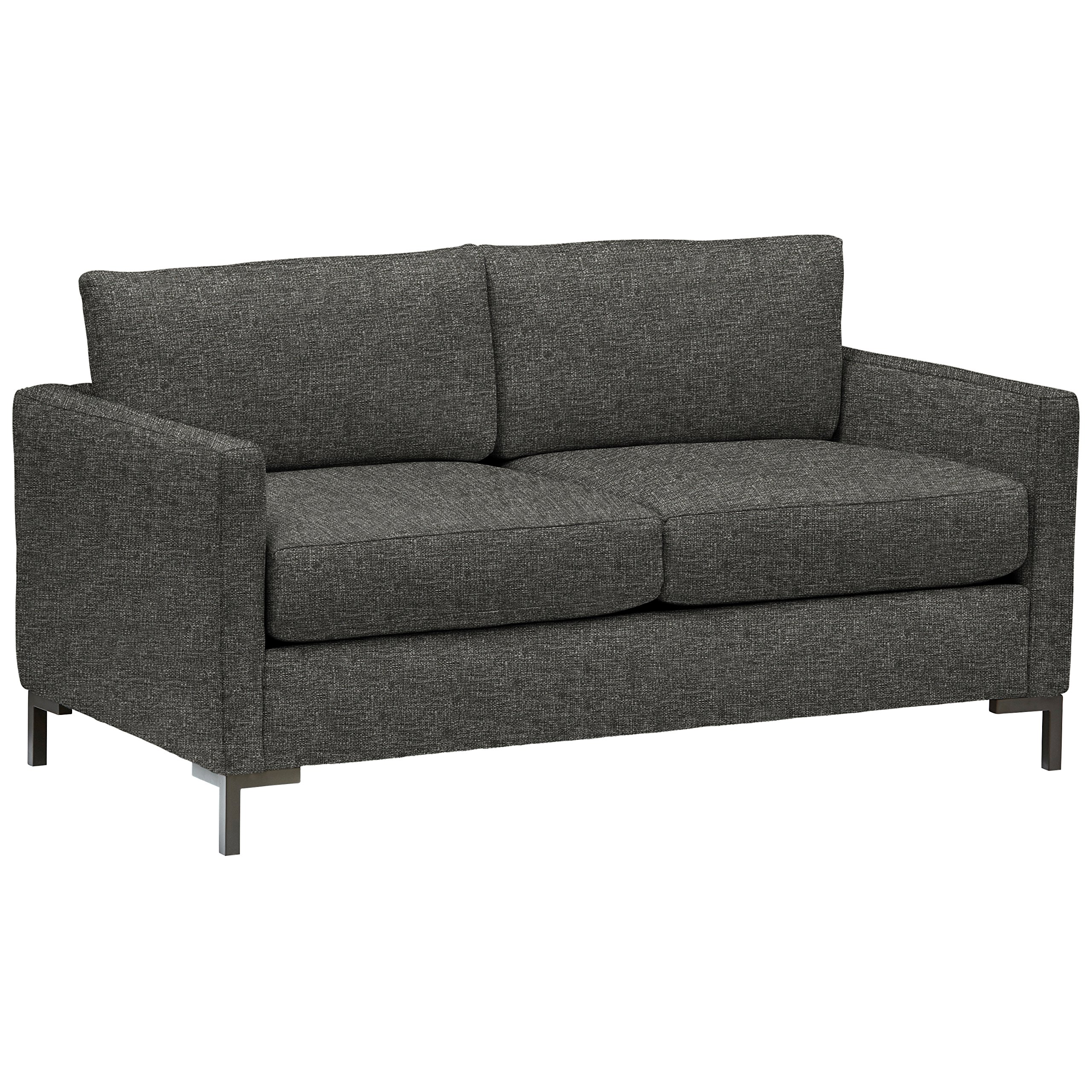 Amazon Brand – Rivet Edgewest Low Back Modern Loveseat, 65"W, Charcoal Grey