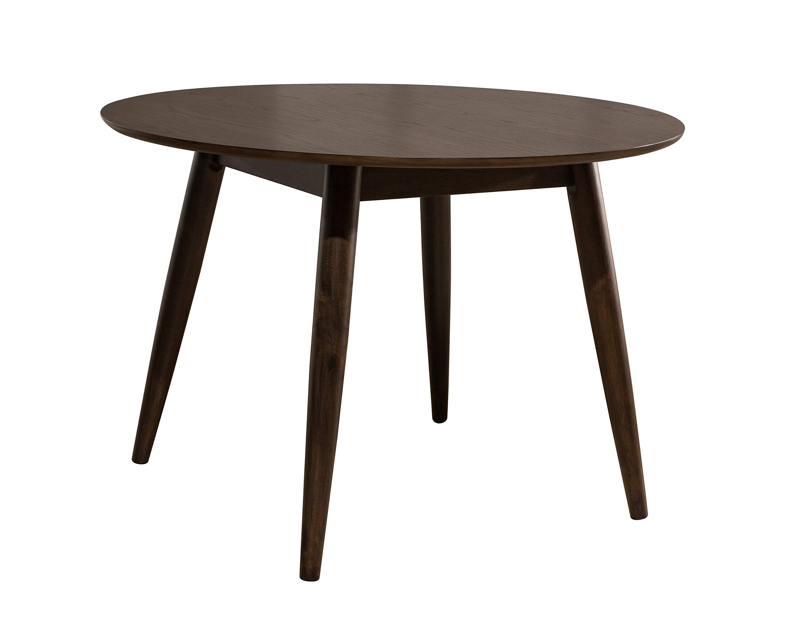 Amazon Brand – Rivet Mid-Century Round Wood Dining Table, 42"W, Chestnut