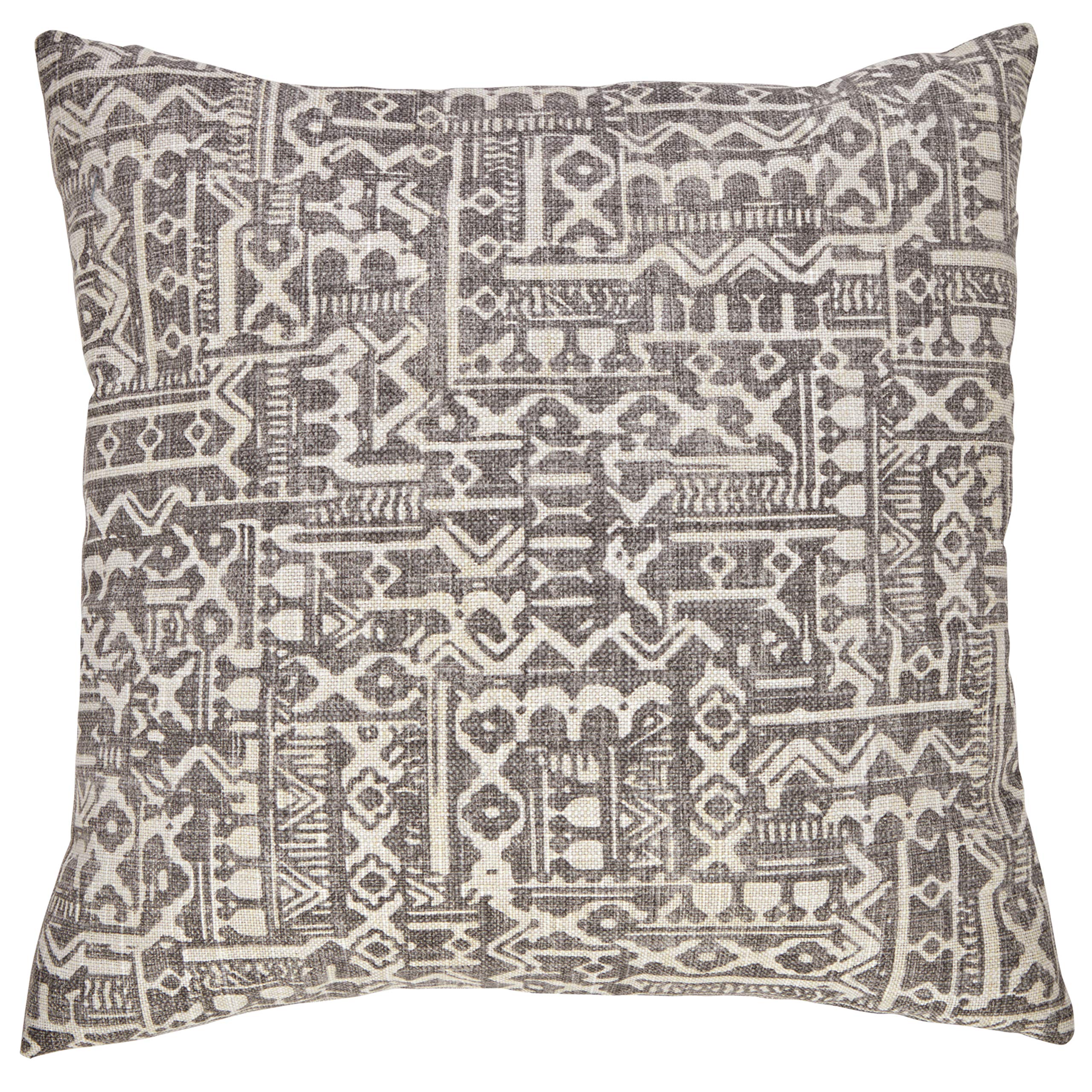 Amazon Brand – Stone & Beam Casual Global Throw Pillow - 20 x 20 Inch, Charcoal