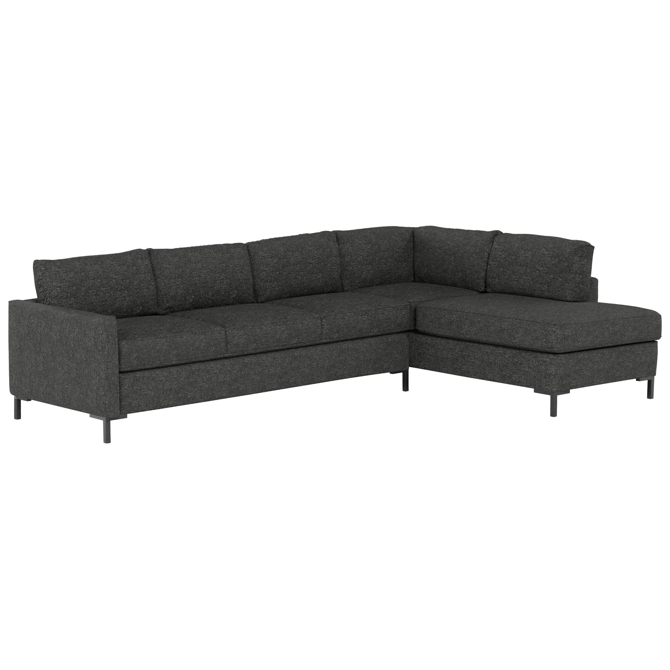 Amazon Brand – Rivet Edgewest Low Back Modern Right L-Sectional, 116"W, Charcoal Grey