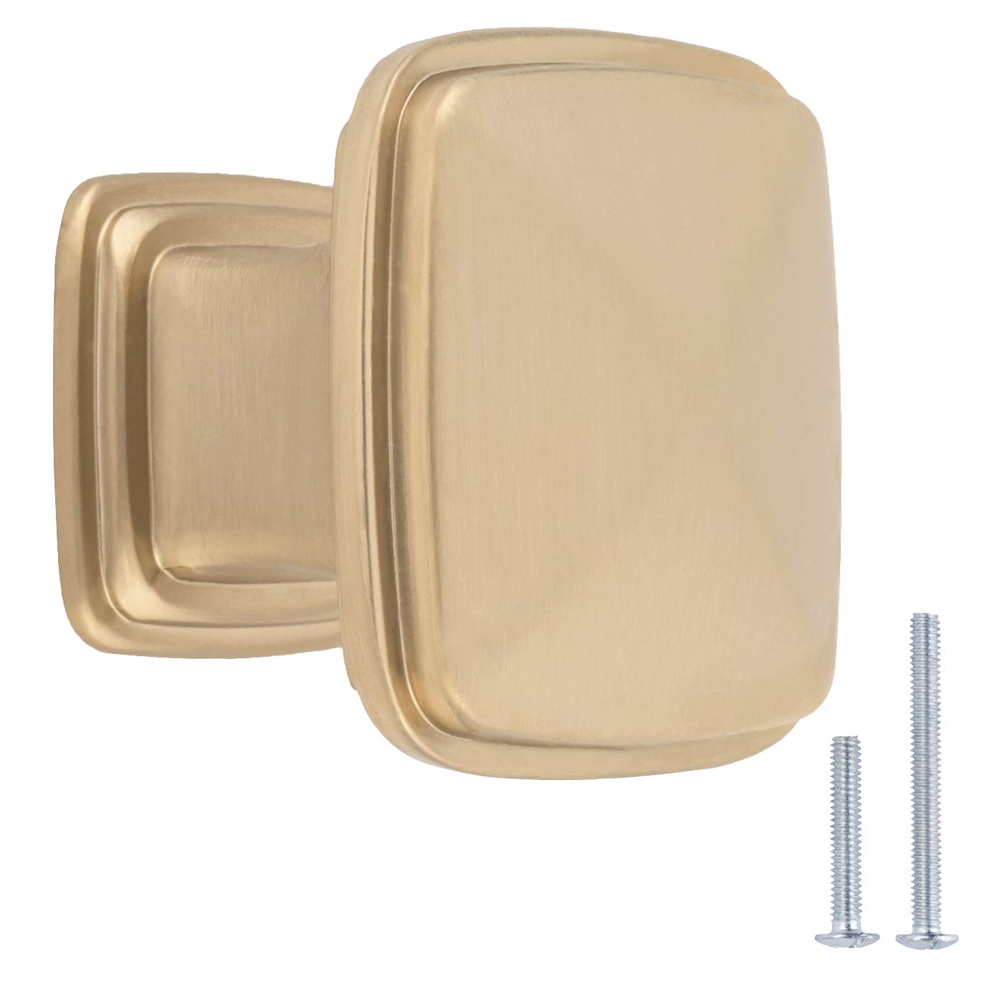 AmazonBasics Tradtional Square Cabinet Knob, AB400-GC-10