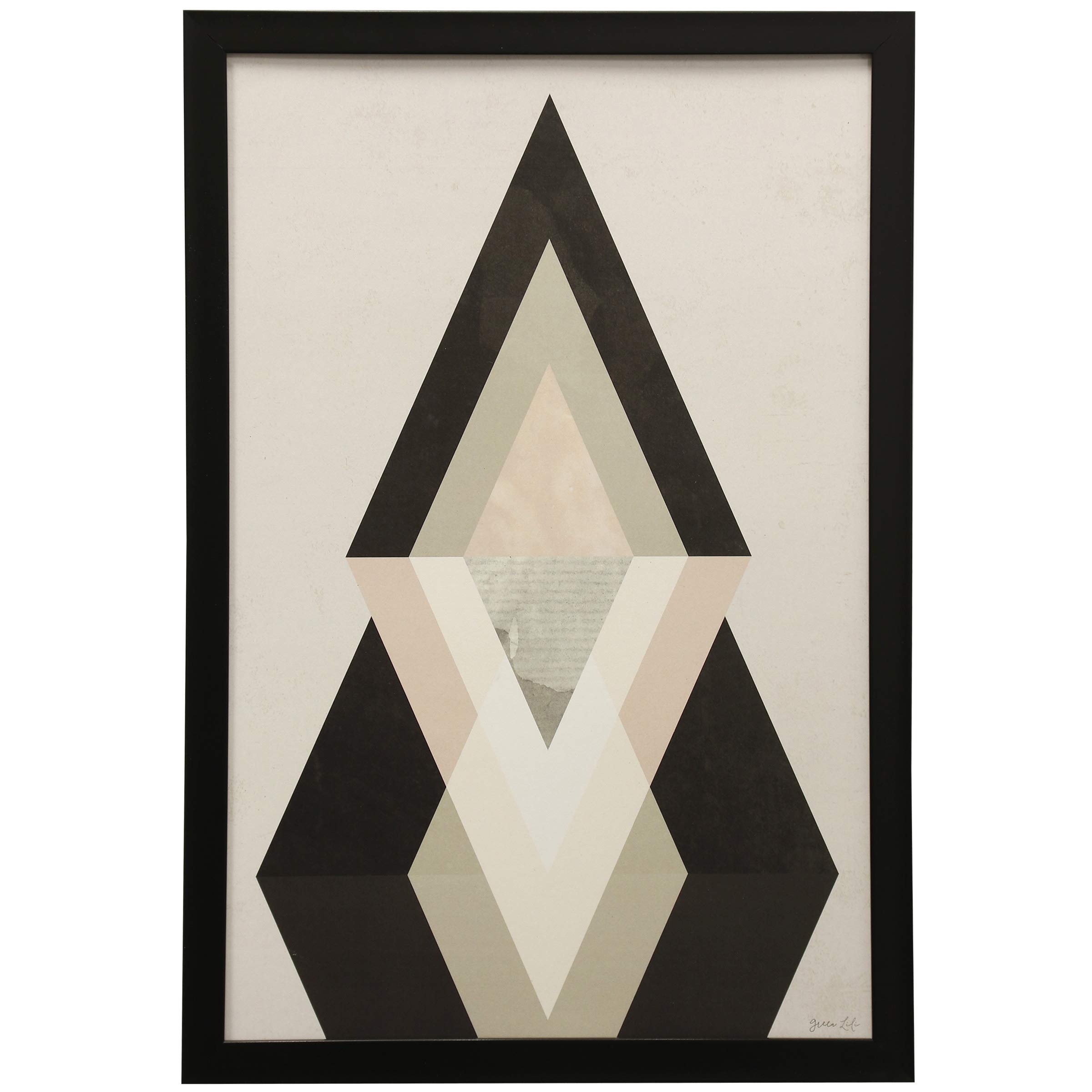 Amazon Brand – Rivet Modern Geometric Abstract Diamond Print II Wall Art Decor - 14" x 20" Frame, Black