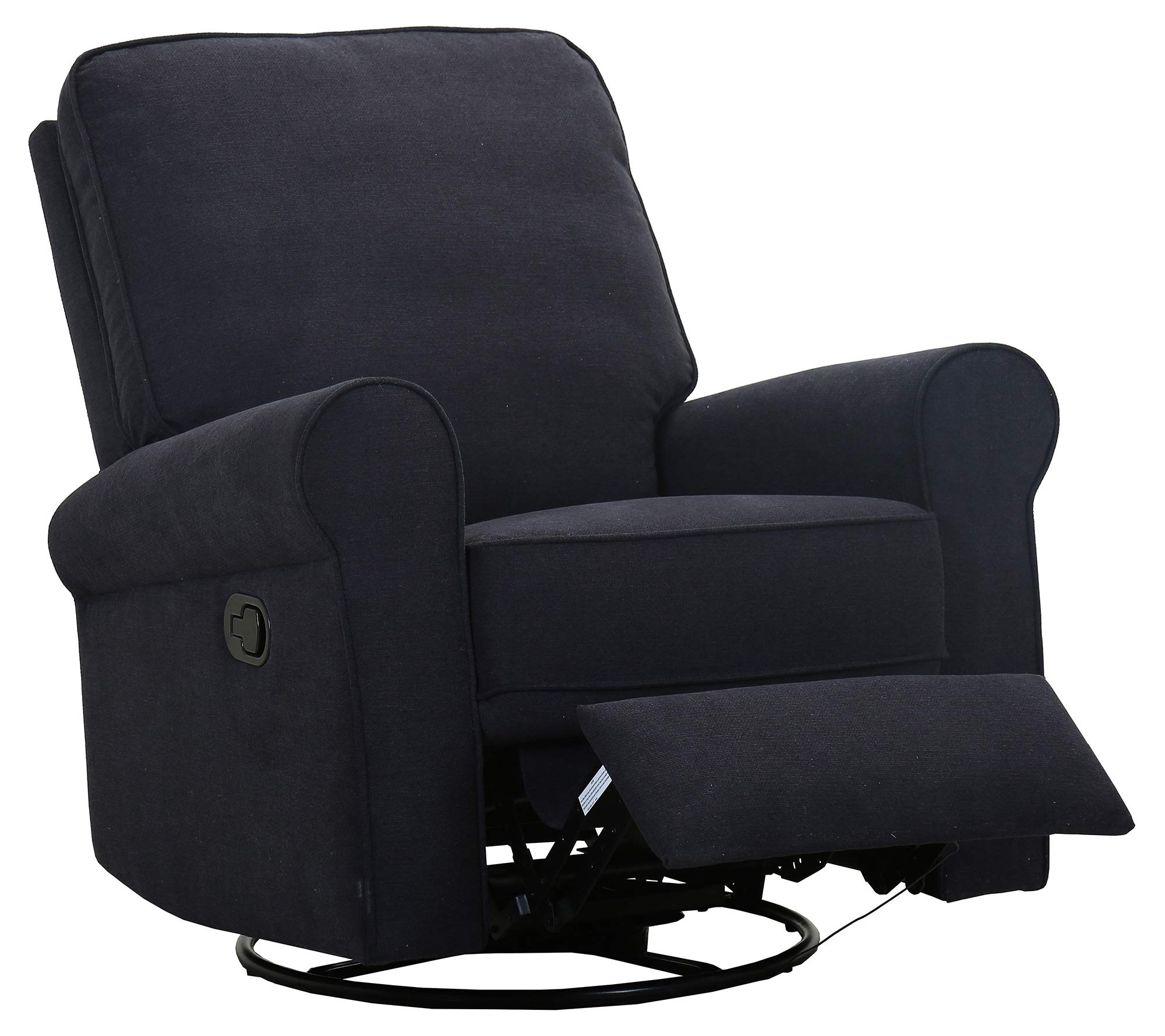 Amazon Brand – Ravenna Home Swivel Glider Recliner Chair, 35"W, Black