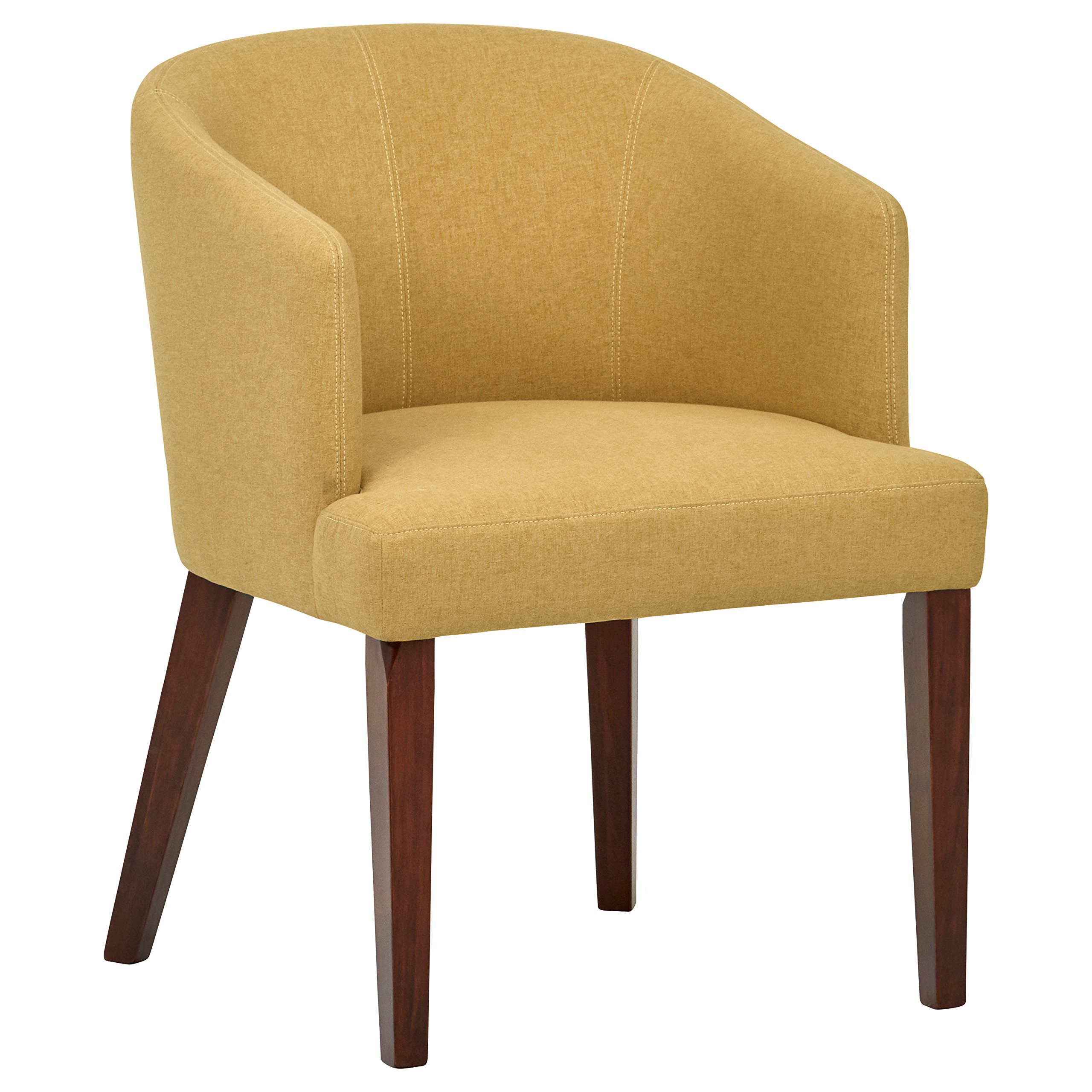 Amazon Brand – Rivet Alfred Mid-Century Modern Wide Curved Back Accent Kitchen Dining Room Chair, 25.2"W, Canary Yellow