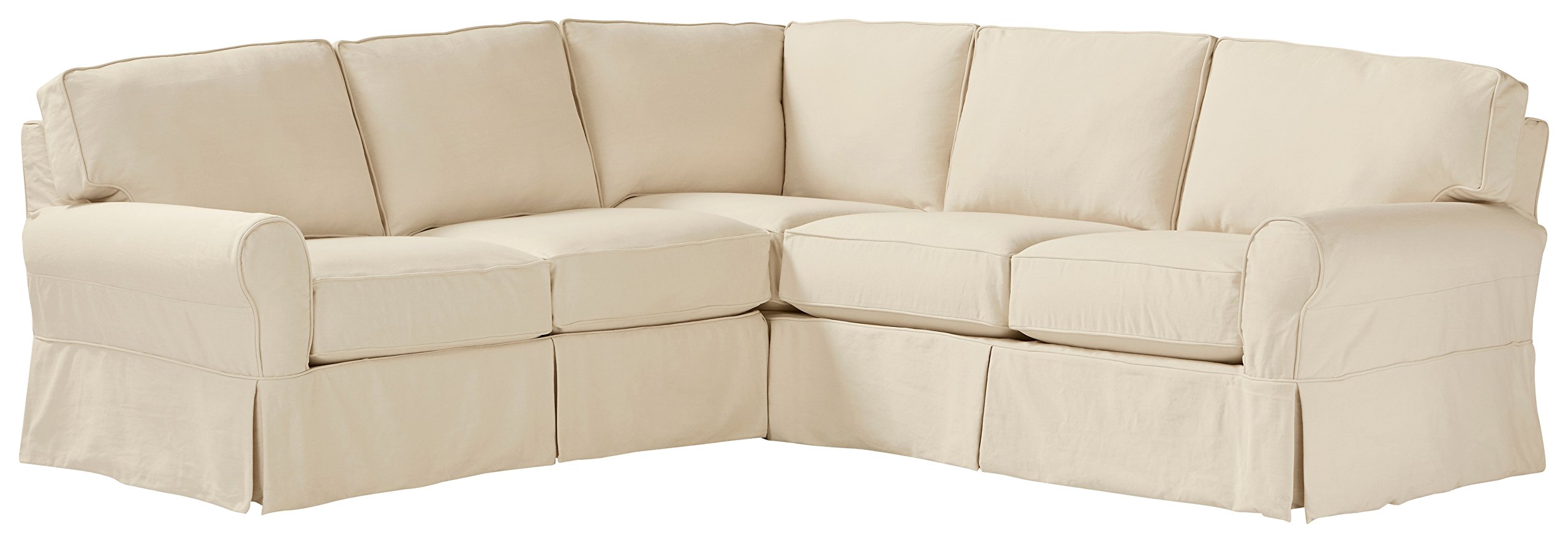 Amazon Brand – Stone & Beam Carrigan Modern Sectional Sofa Couch with Slipcover, 103"W, Natural