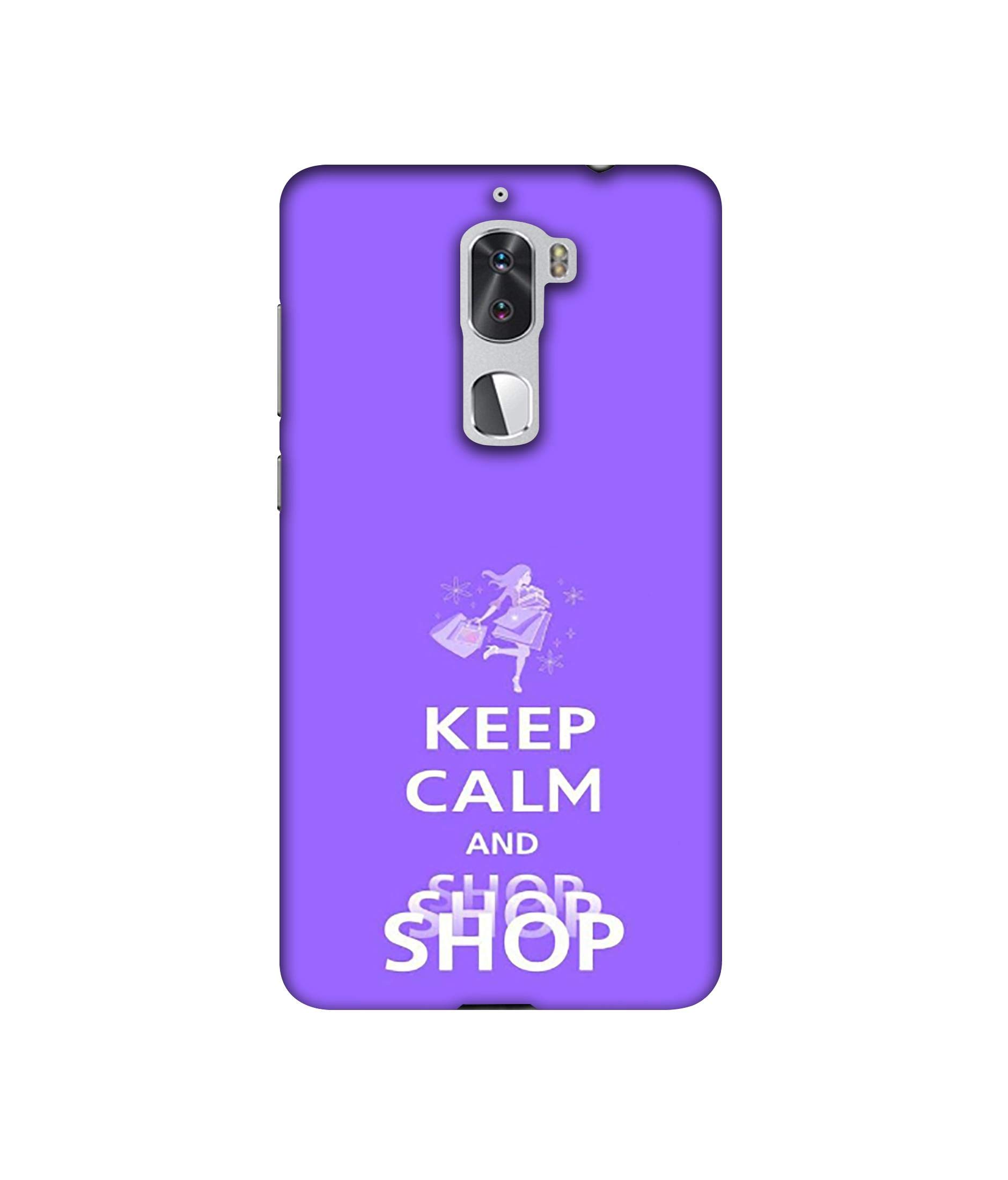 Amazon Brand - Solimo Designer Keep Calm and Shop 3D Printed Hard Back Case Mobile Cover for Coolpad Cool1 Dual