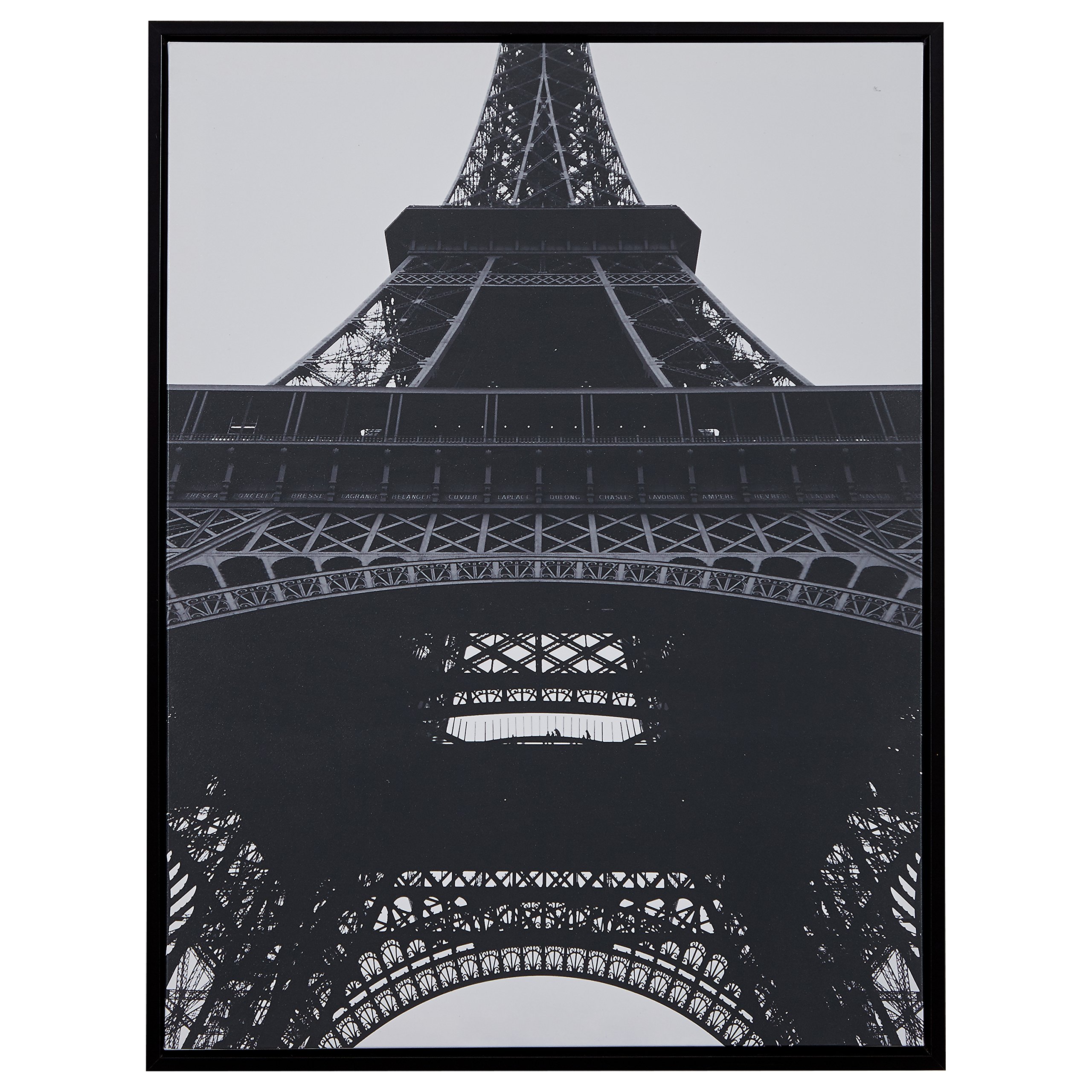 Amazon Brand – Rivet Black and White Eiffel Tower Wall Art Print in Black Frame, 31.75" x 41.75"