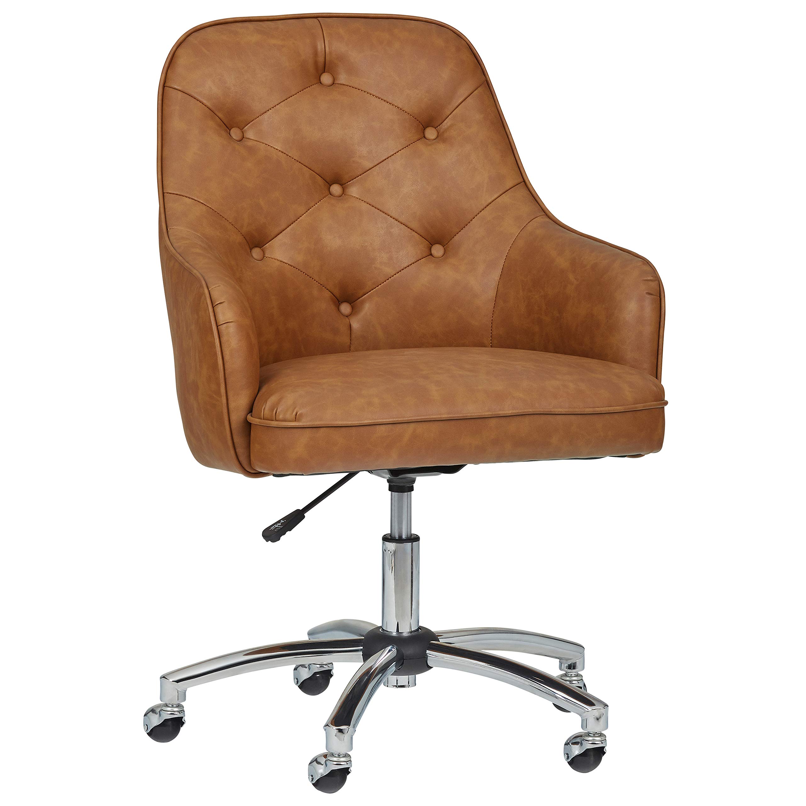 Amazon Brand – Stone & Beam Mid-Century Swivel Chair, 25.2"W, Brown