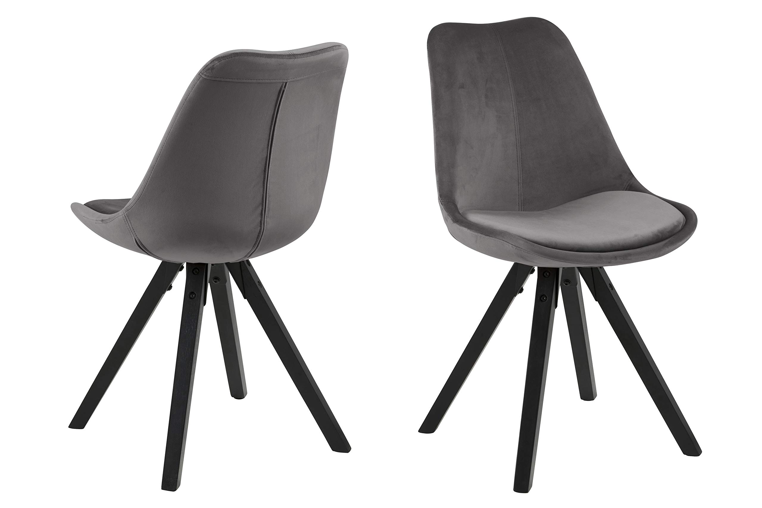 Amazon Brand - Movian Arendsee, Set of 2 Dining Chairs, 55 x 55 x 85 cm (L x W x H), Grey