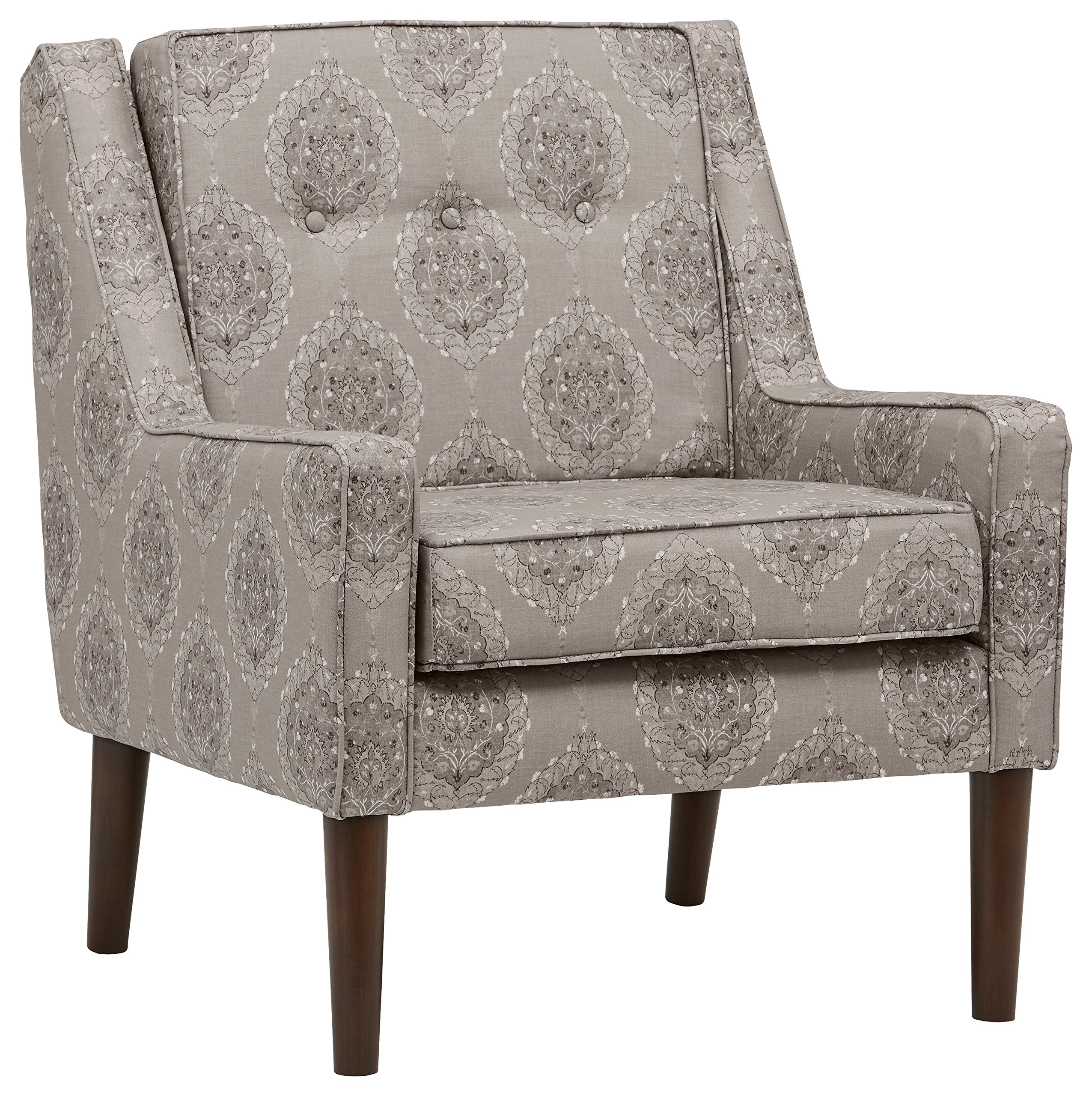 Amazon Brand – Stone & Beam Modern Sweeping Arm Accent Chair, 28"W, Damask Taupe