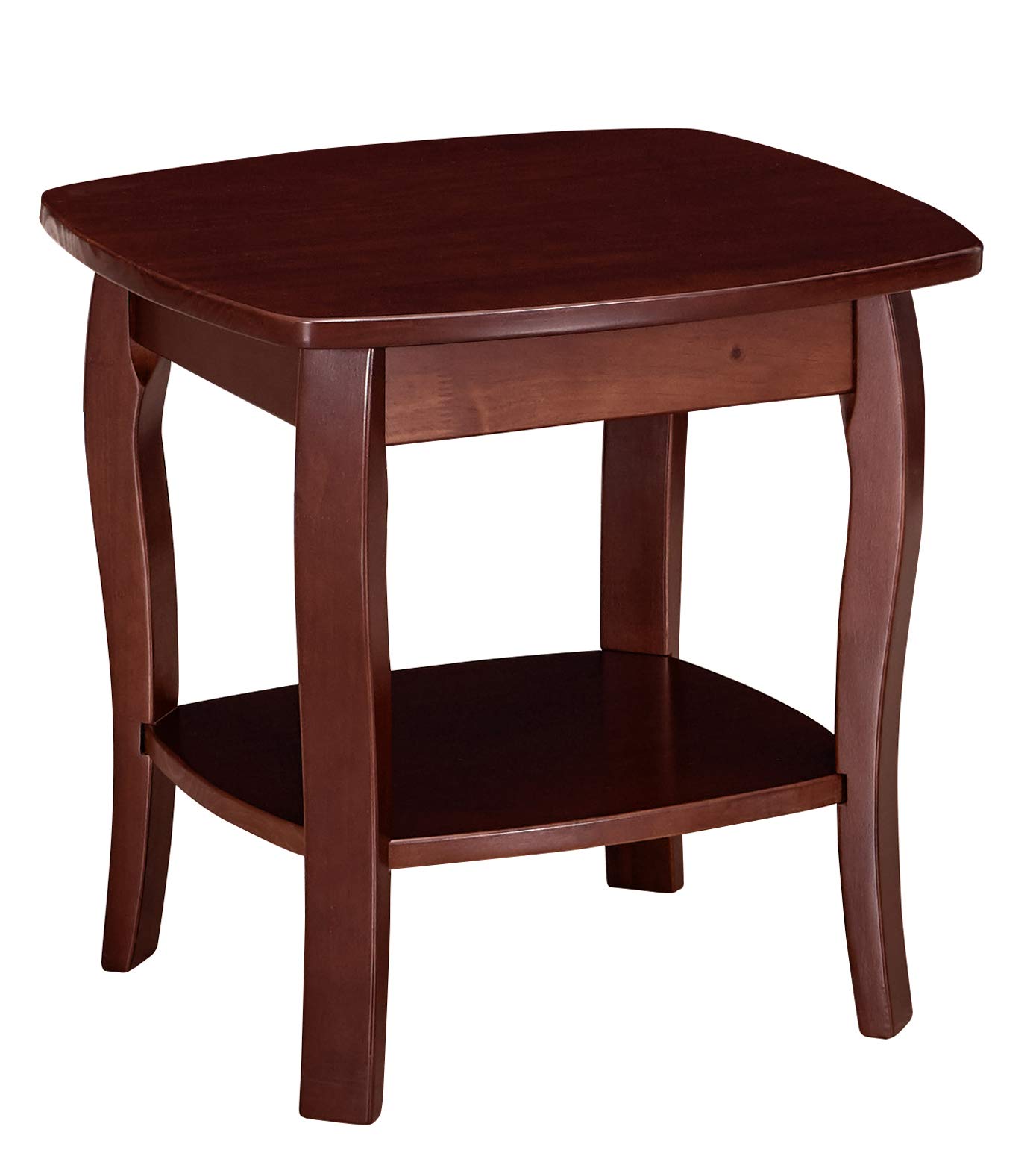Amazon Brand – Ravenna Home Anne Marie Small Curved Leg Shelf Storage Side End Table, 20"W, Dark Espresso