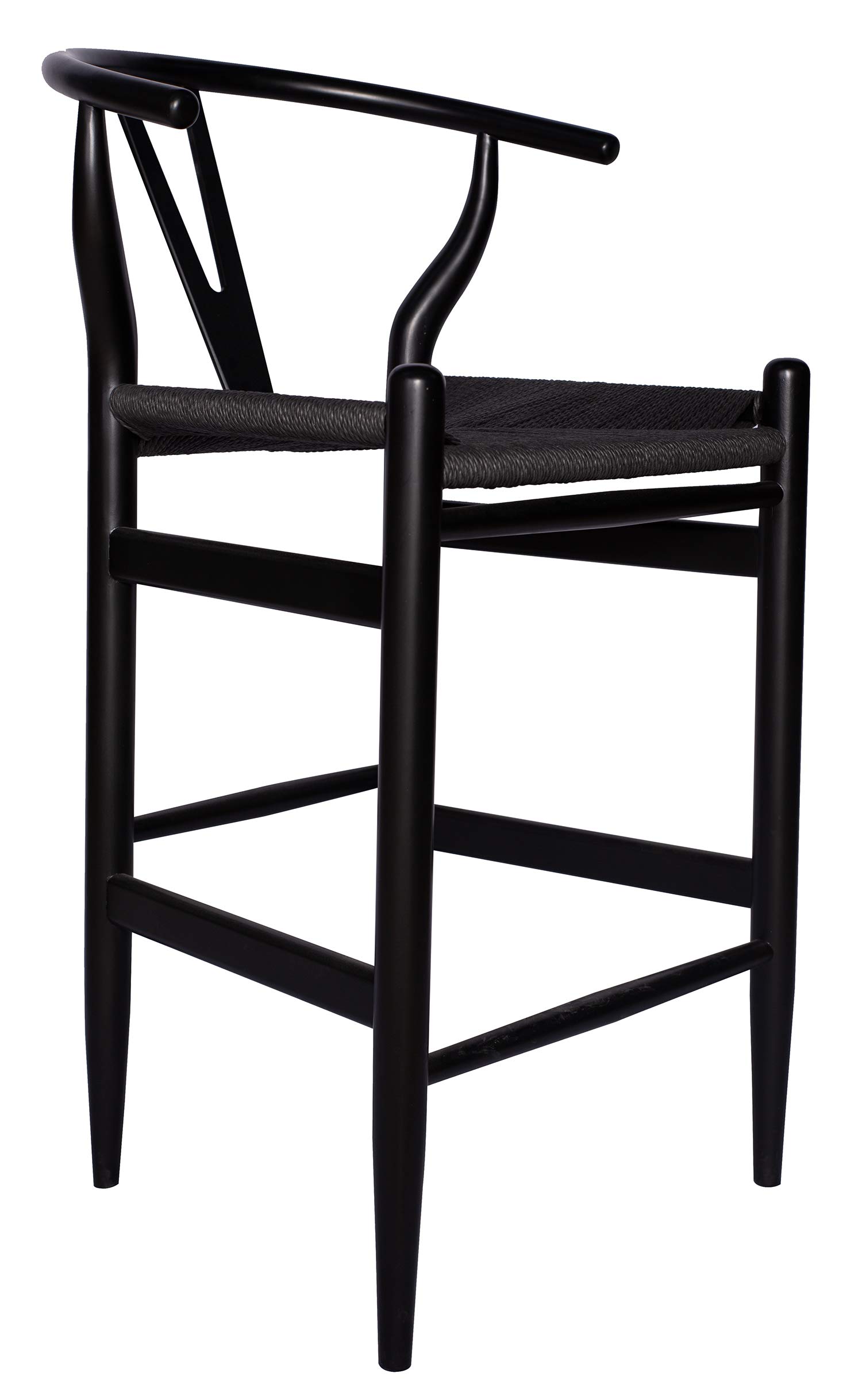 Amazon Brand – Stone & Beam Beech Wishbone Counter-Height Barstool, 38.2"H, Black