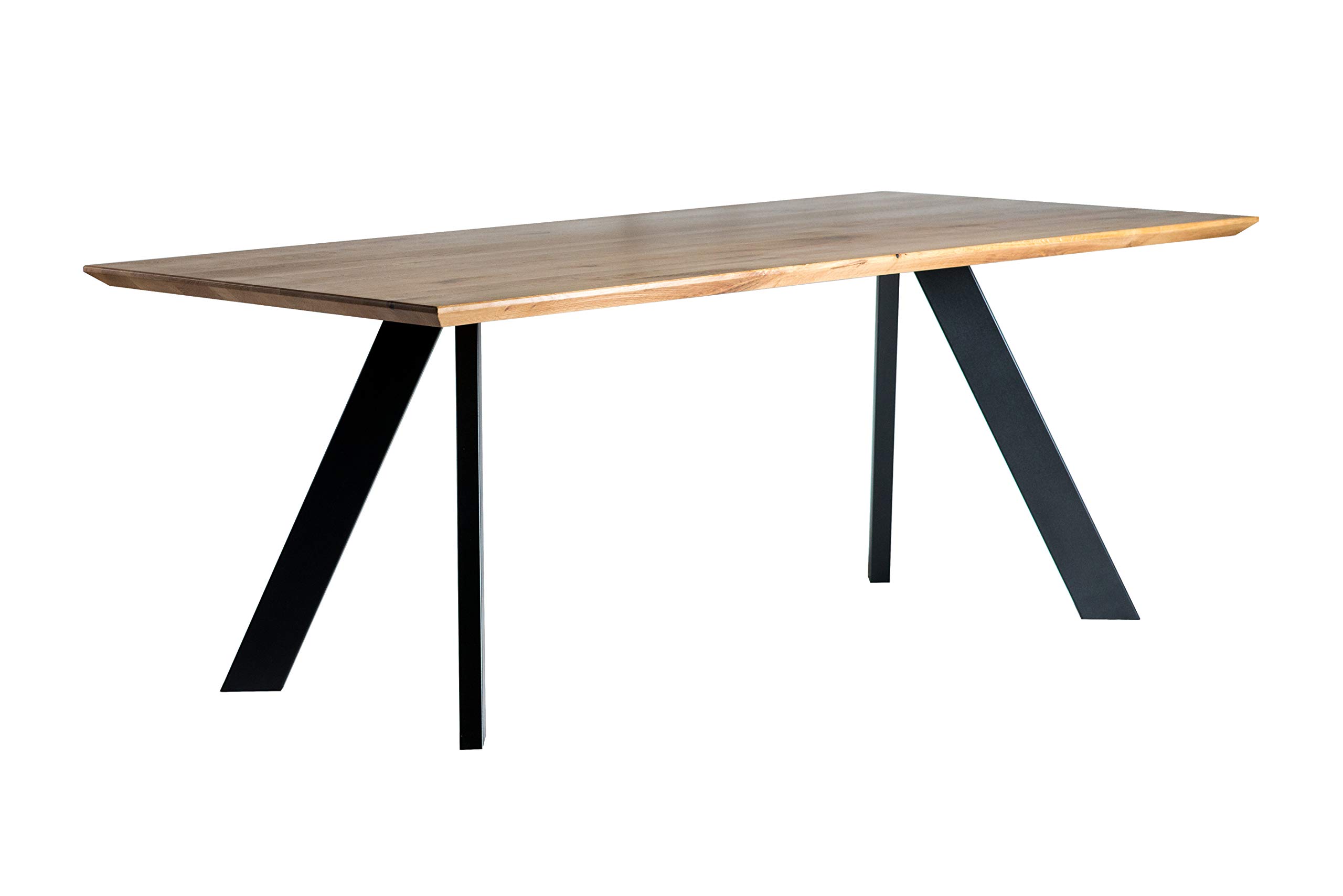 Marchio Amazon - Alkove - Hayes - Tavolo da pranzo in legno massello con gambe ad A in metallo, 200 cm, quercia selvatica