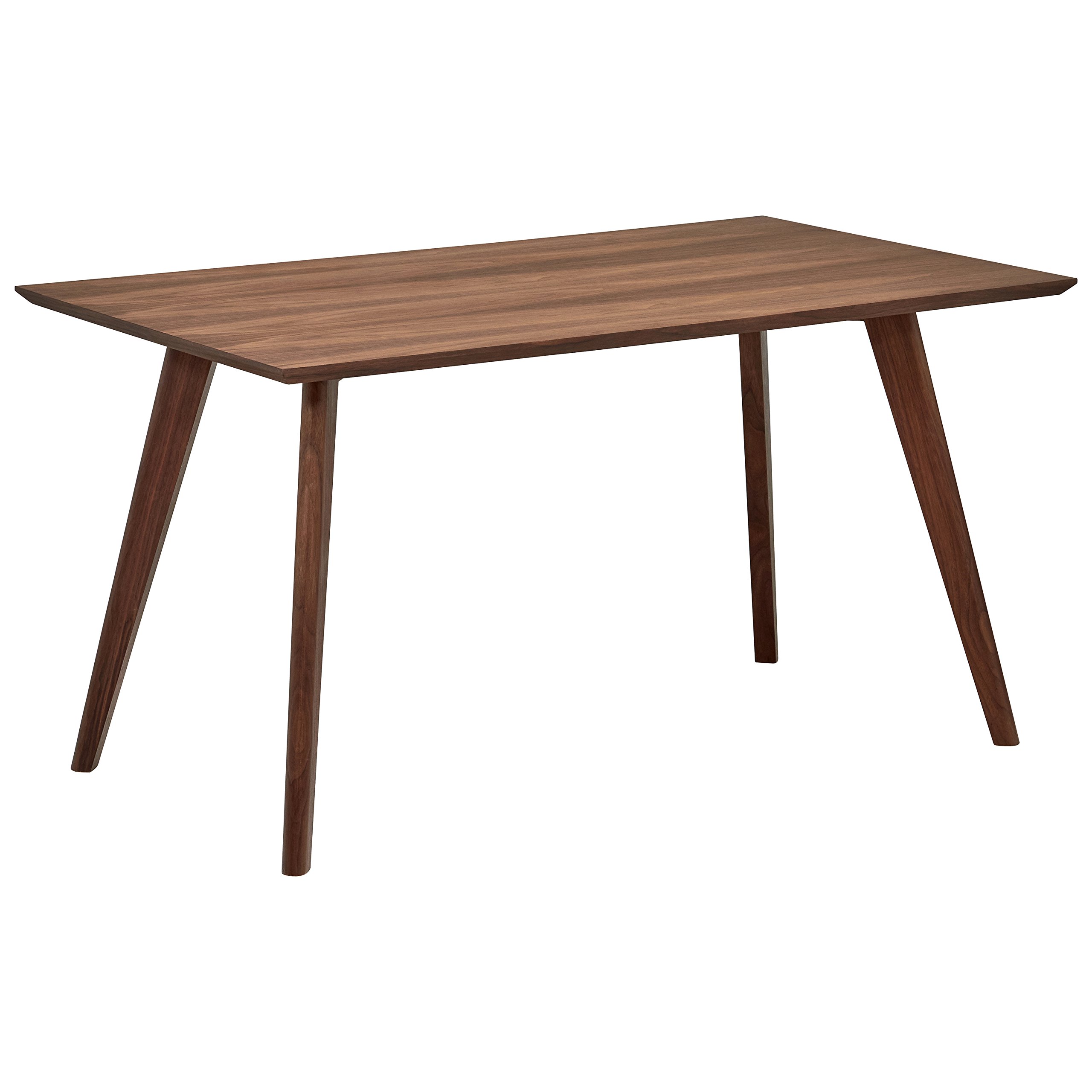 Amazon Brand – Rivet Mid-Century Modern Minimalist Dining Kitchen Table, 53.1"L, Walnut Wood