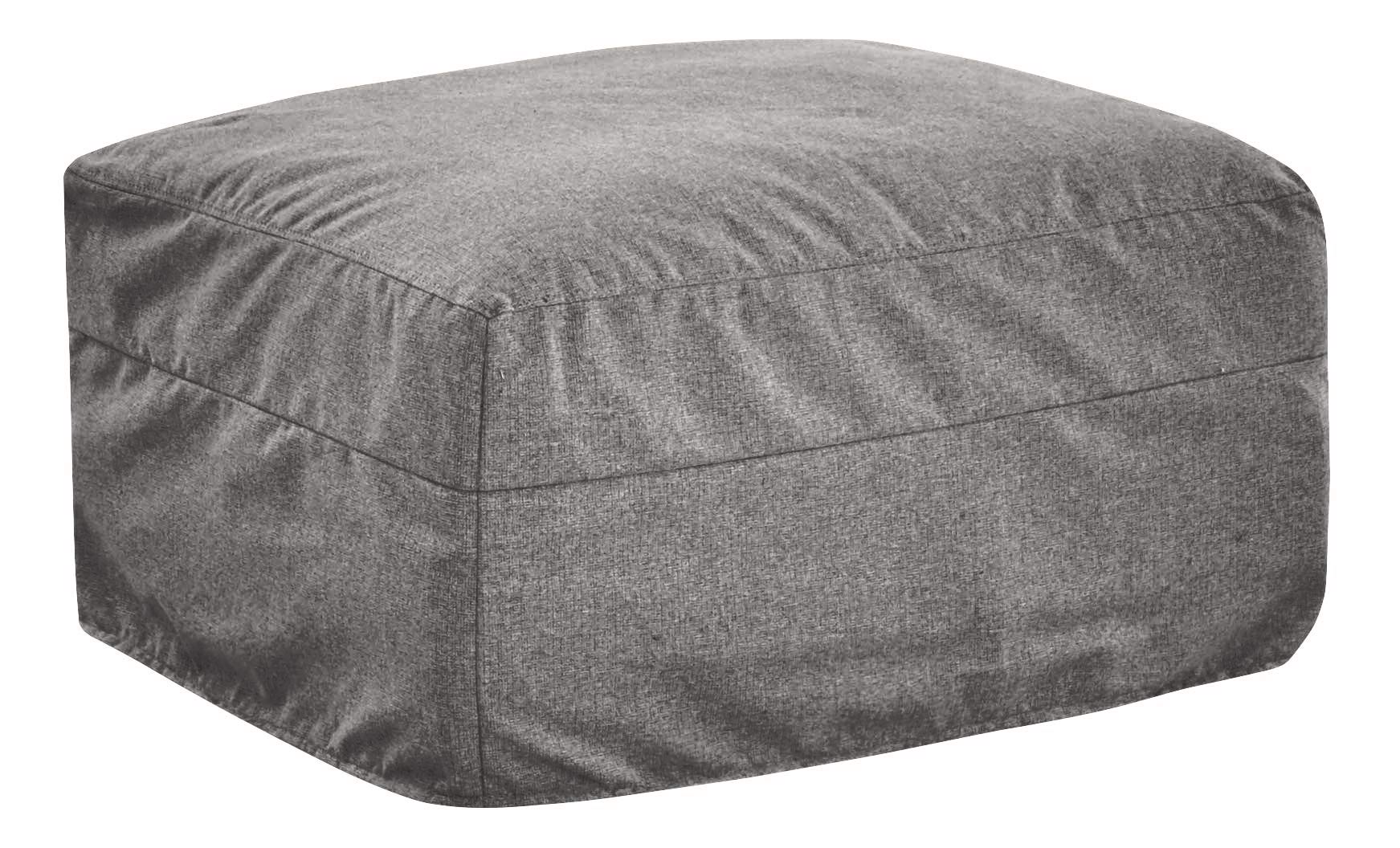 Amazon Brand – Stone & Beam Dawn Slipcover Ottoman, 33"W, Gray