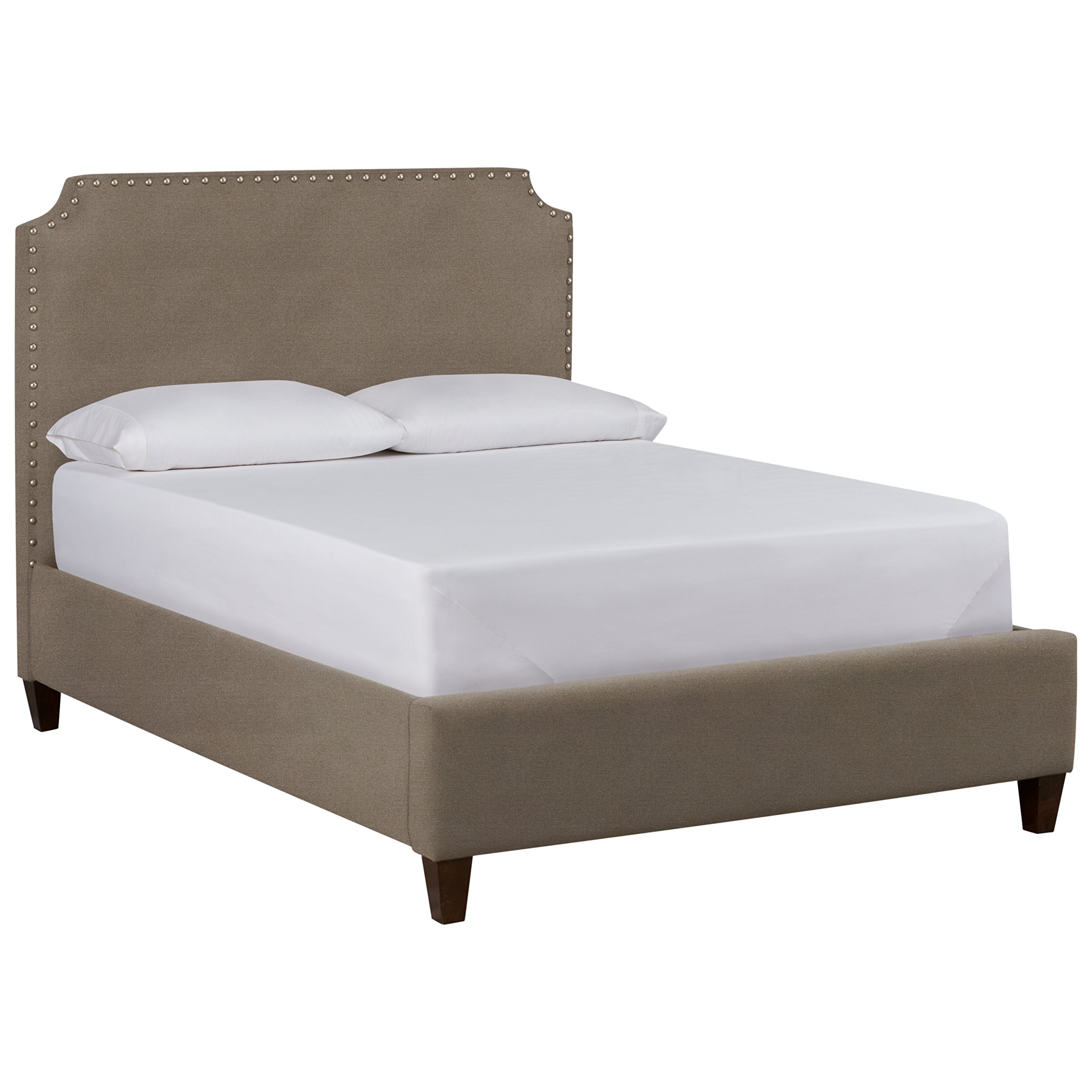 Amazon Brand – Stone & Beam Tisbury Nailhead Trim King Bed, 84"W, Fresh Pewter