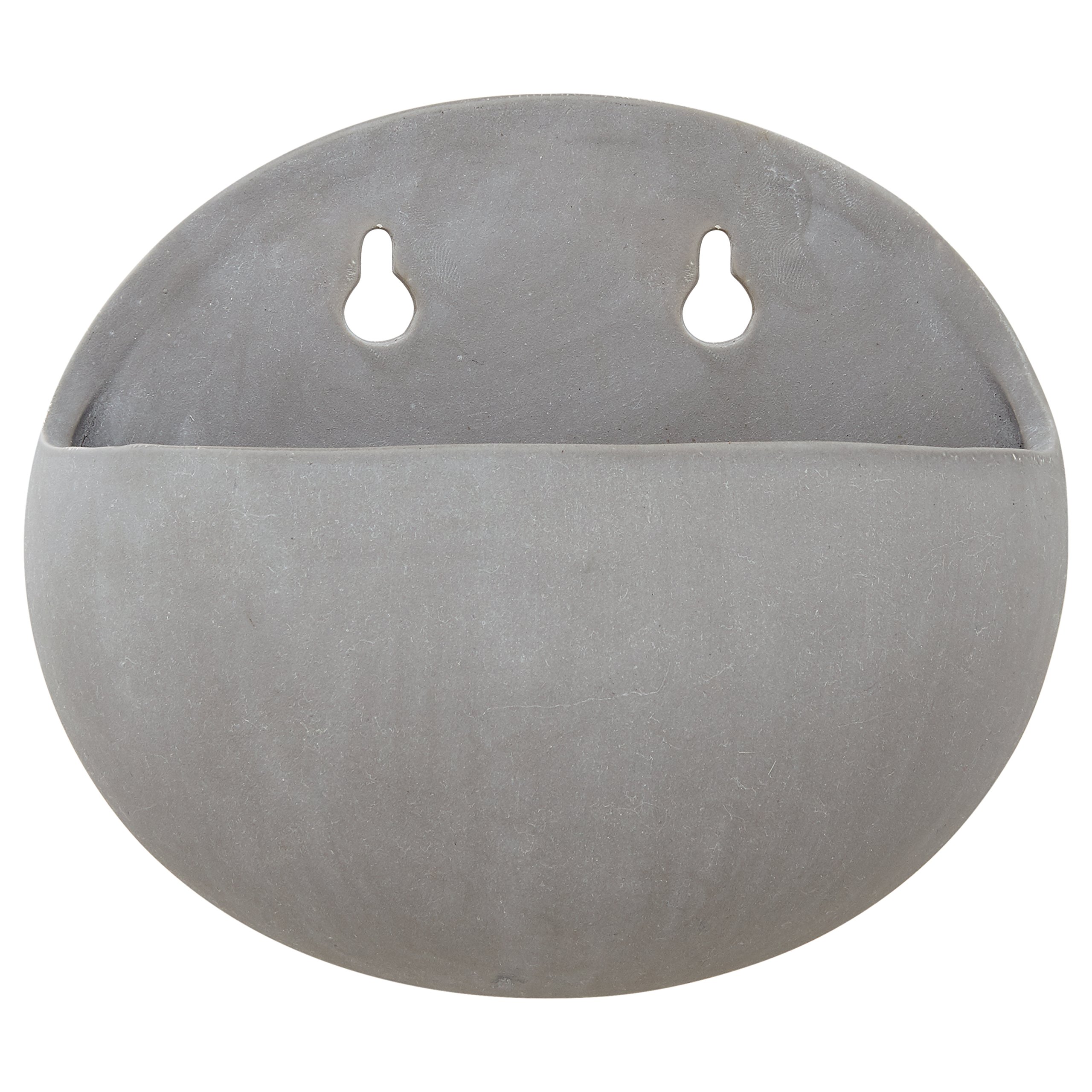 Amazon Brand – Rivet Rounded Wall Mount Planter, 6.25"H, Modern Earthenware, Grey
