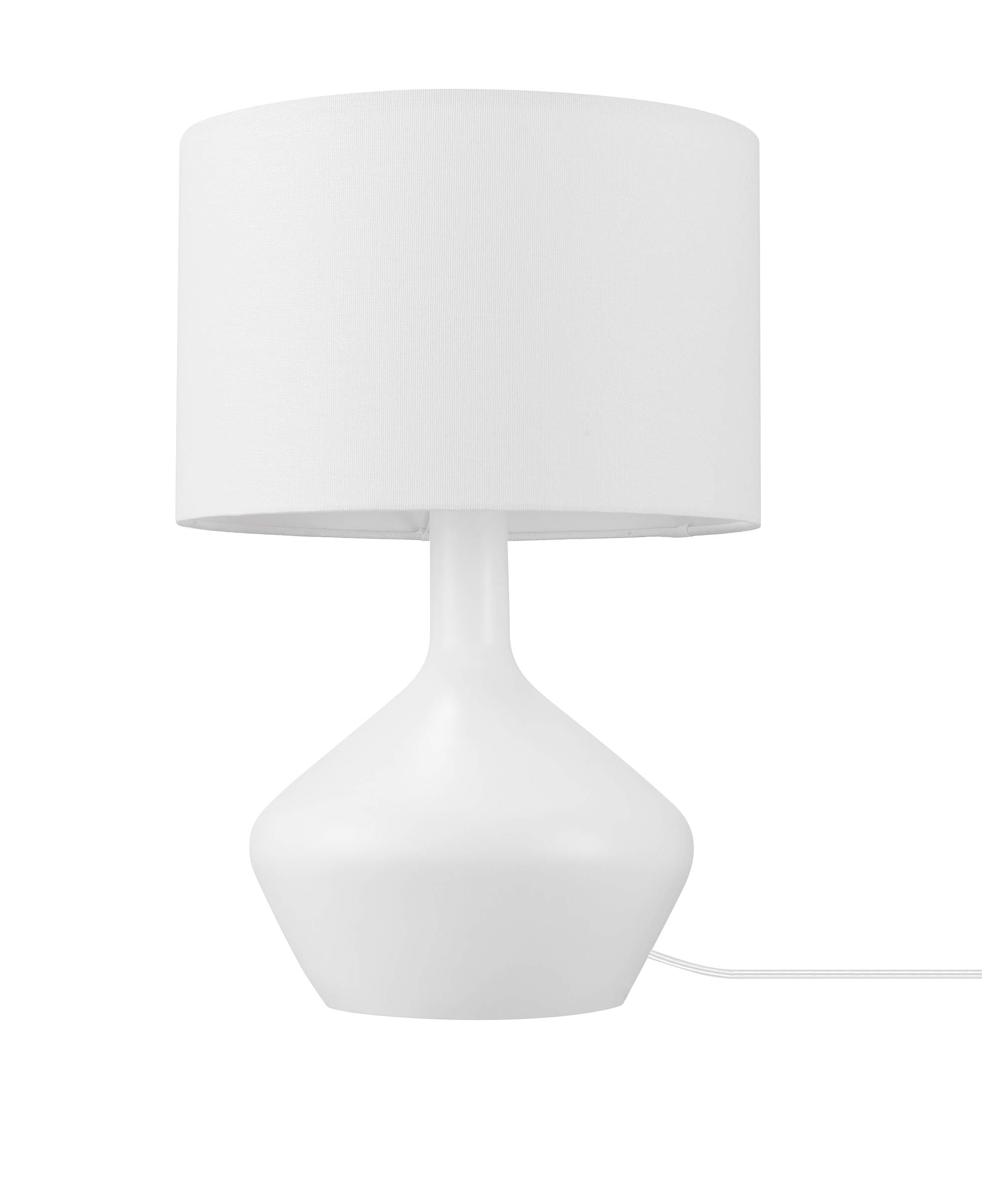 Amazon Brand – Rivet Modern Faux-Stone Table Lamp, LED Bulb Included, 16"H, Matte White
