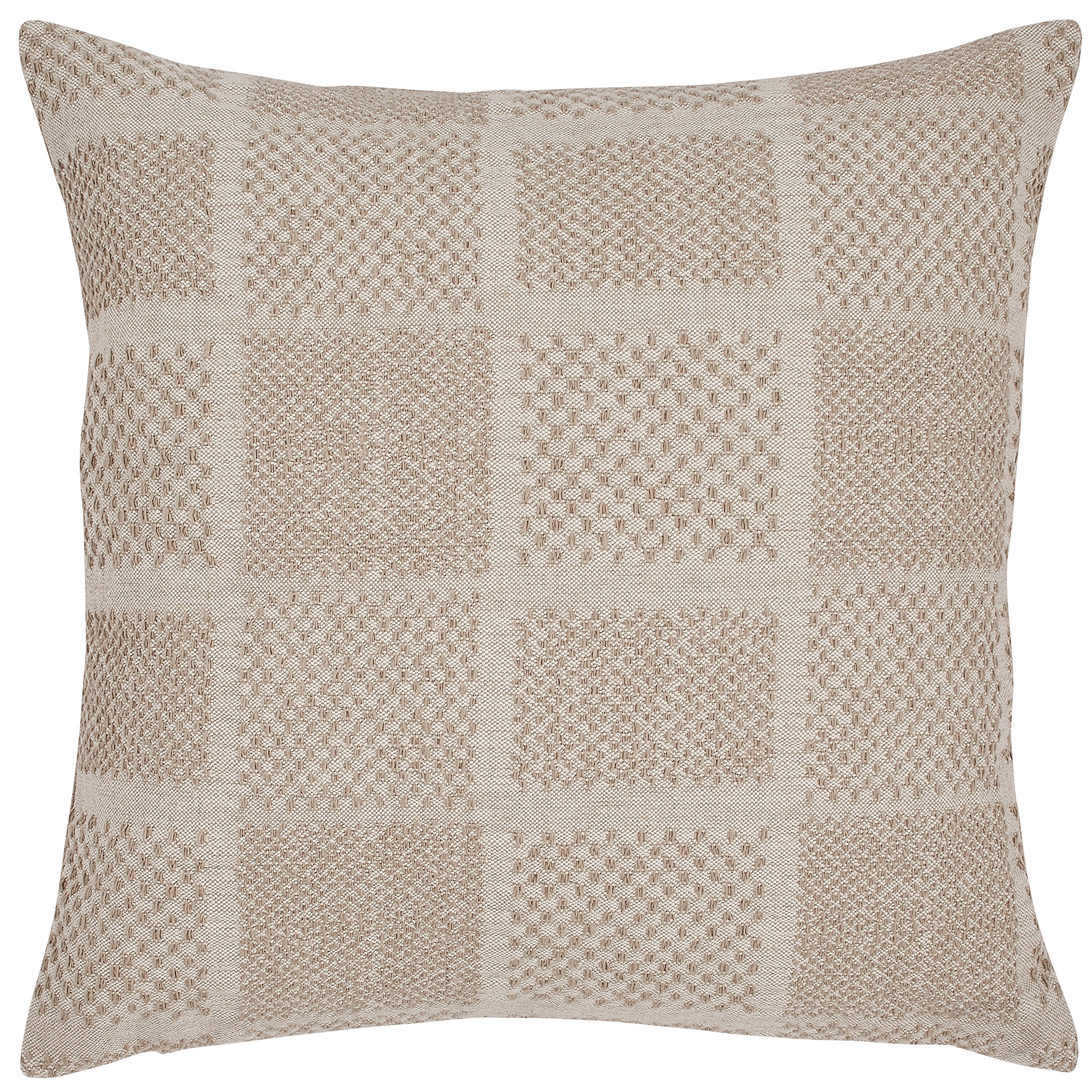 Amazon Brand – Stone & Beam Casual Woven Square Decorative Throw Pillow, 17" x 17", Ivory