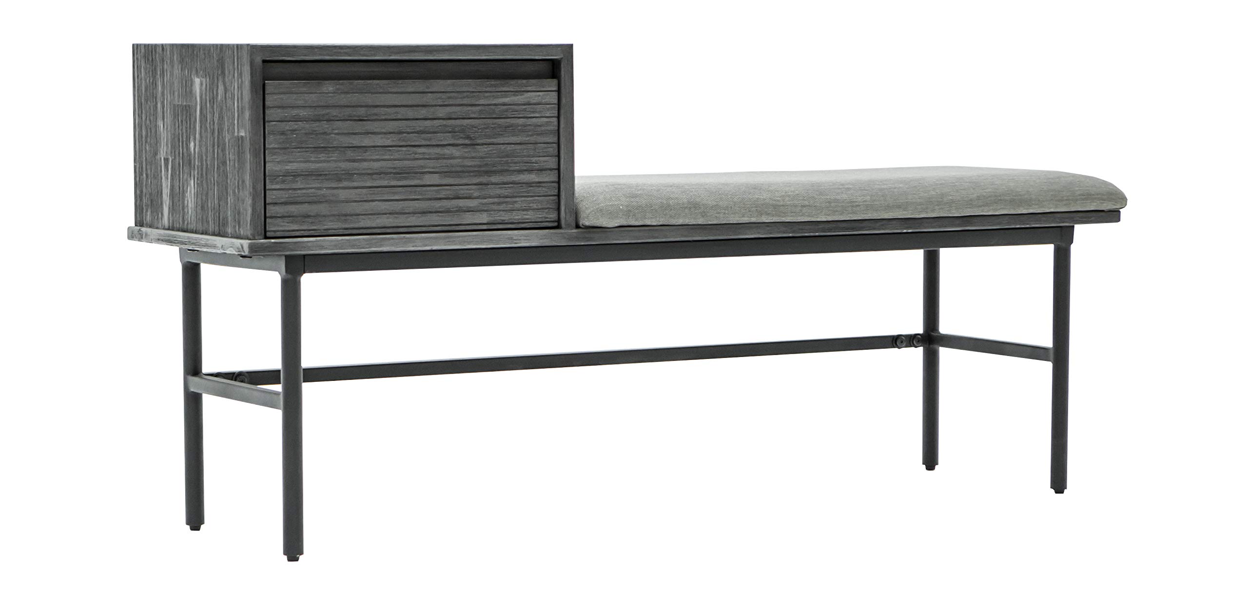 Amazon Brand – Rivet Stevens Modern 2-Drawer Storage Bookcase, 51.18"W, Brushed Tundra Grey