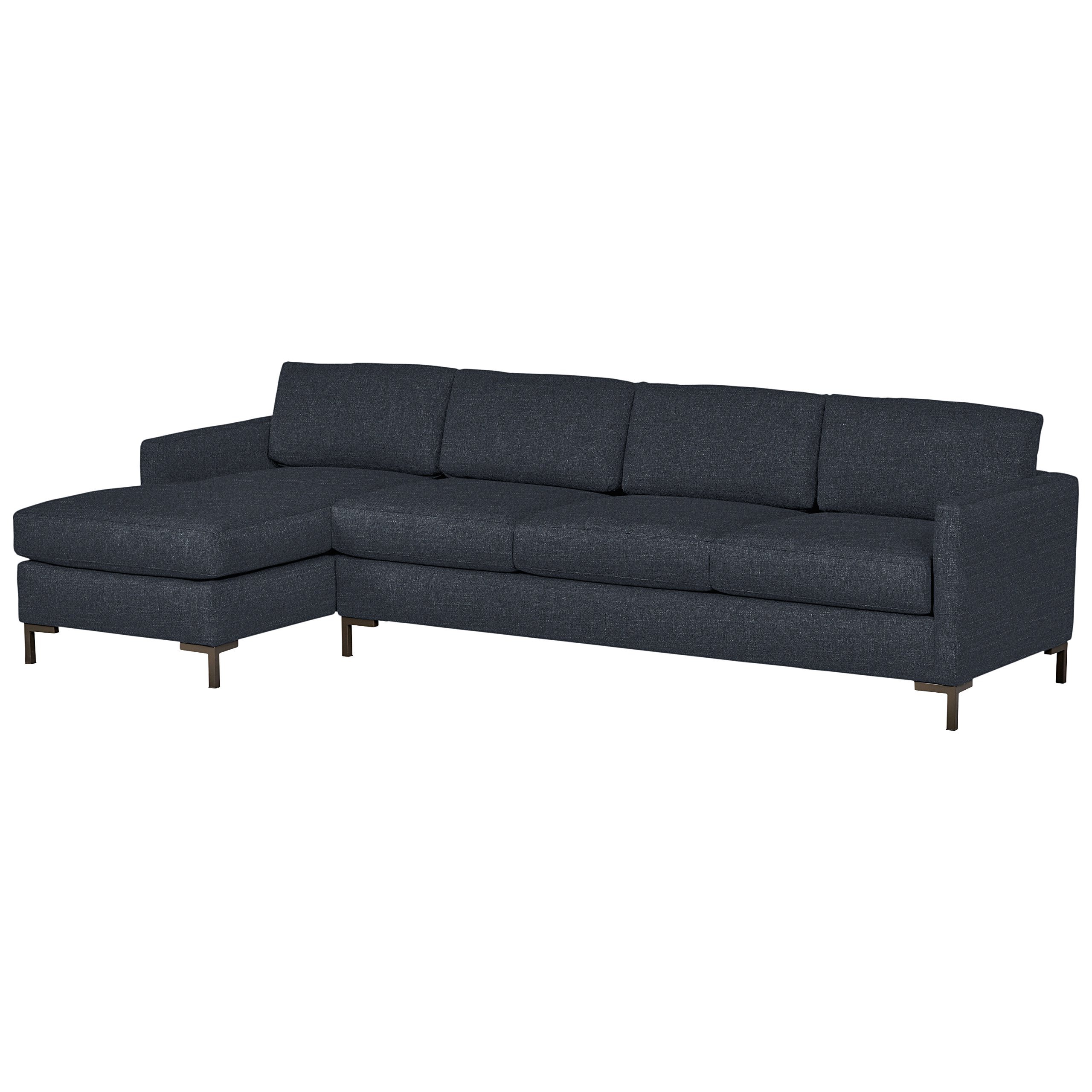 Amazon Brand – Rivet Edgewest Low Back Modern Left Sofa Chaise Sectional, 115"W, Eclipse Blue