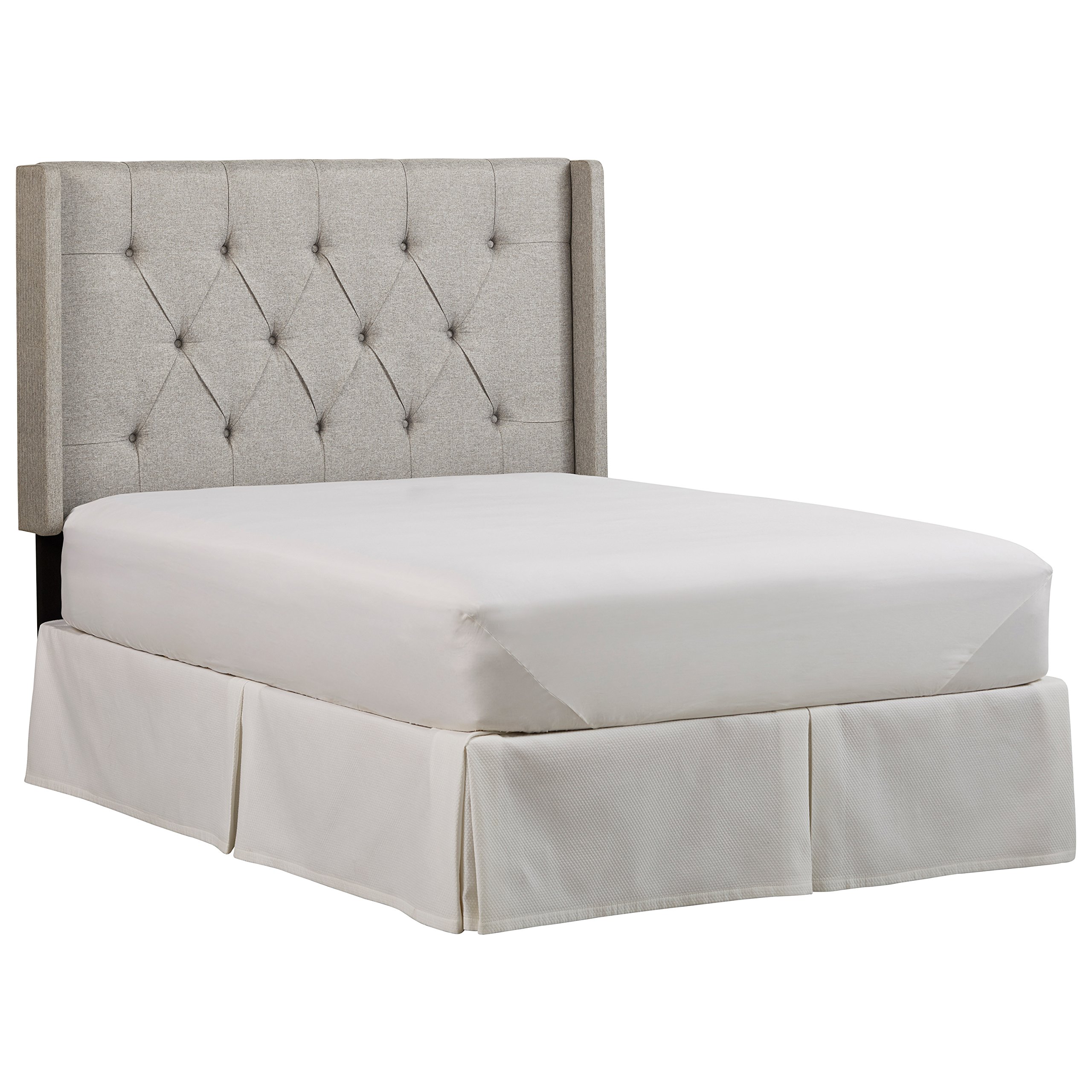 Amazon Brand – Rivet Elaine Tufted Line Upholstered Headboard King, 60"H, Heather Grey