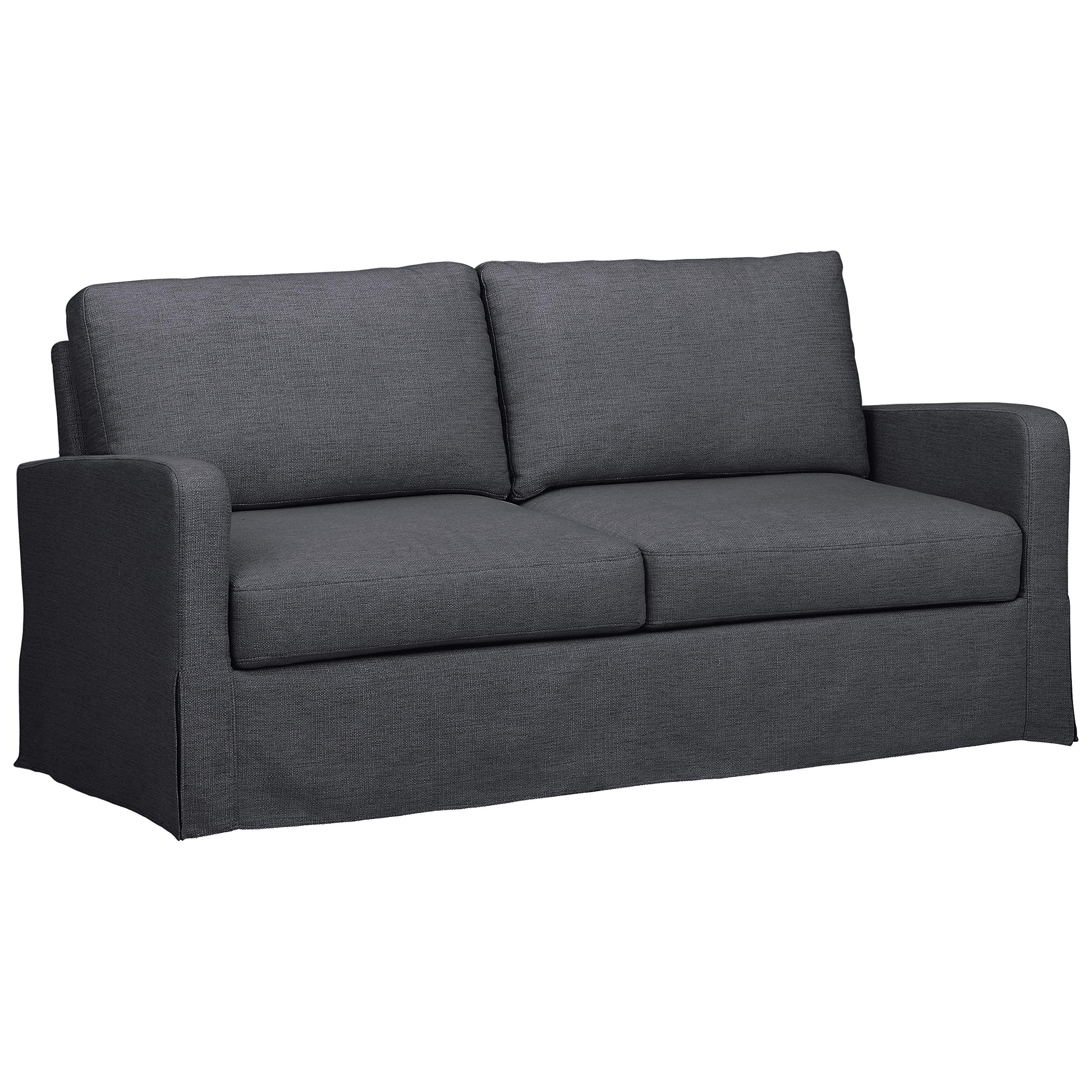 Amazon Brand – Ravenna Home Waterloo Modern Slipcover Sofa, 71"W, Dark Grey