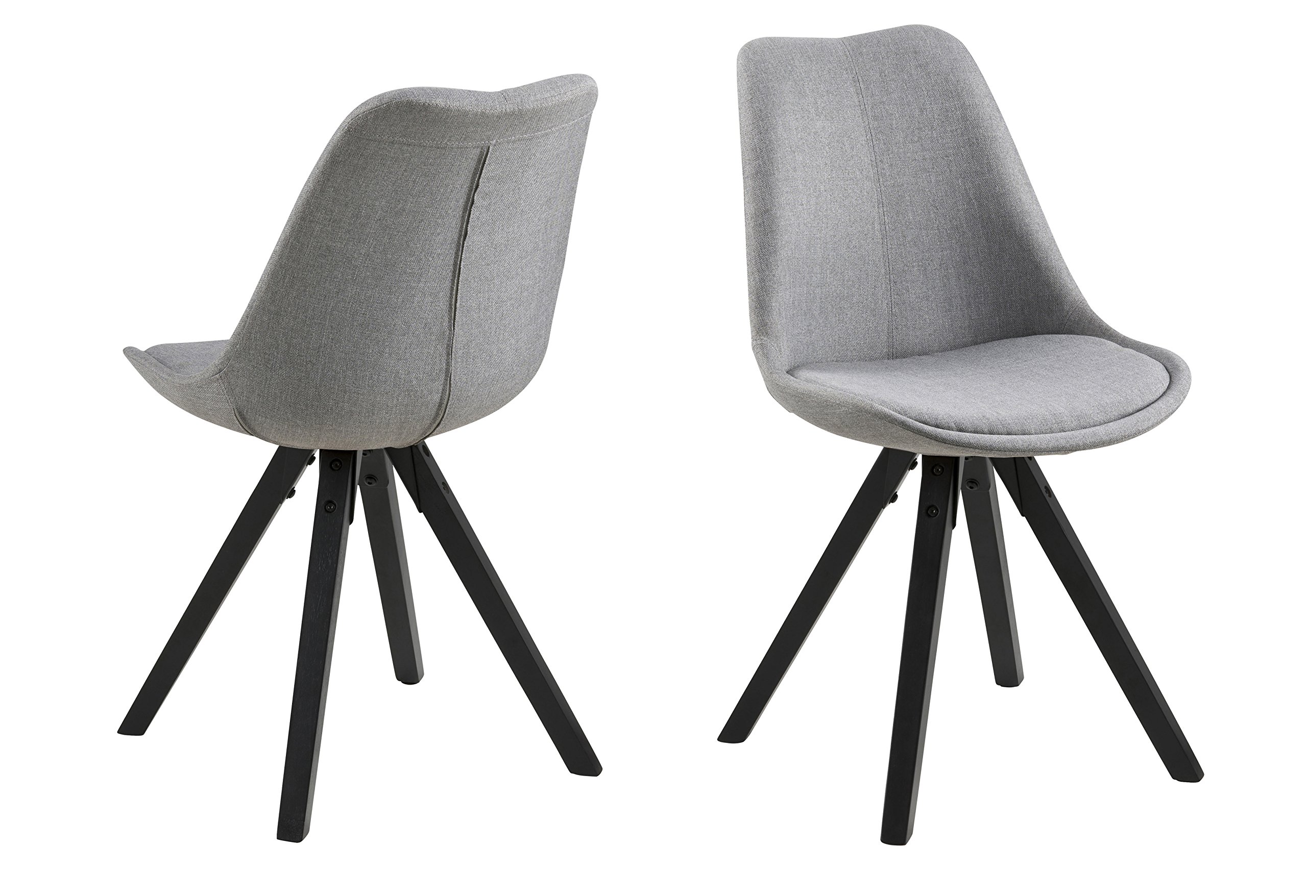 Amazon Brand - Movian Arendsee - Juego de 2 sillas de comedor, 55 x 48,5 x 85 cm, gris