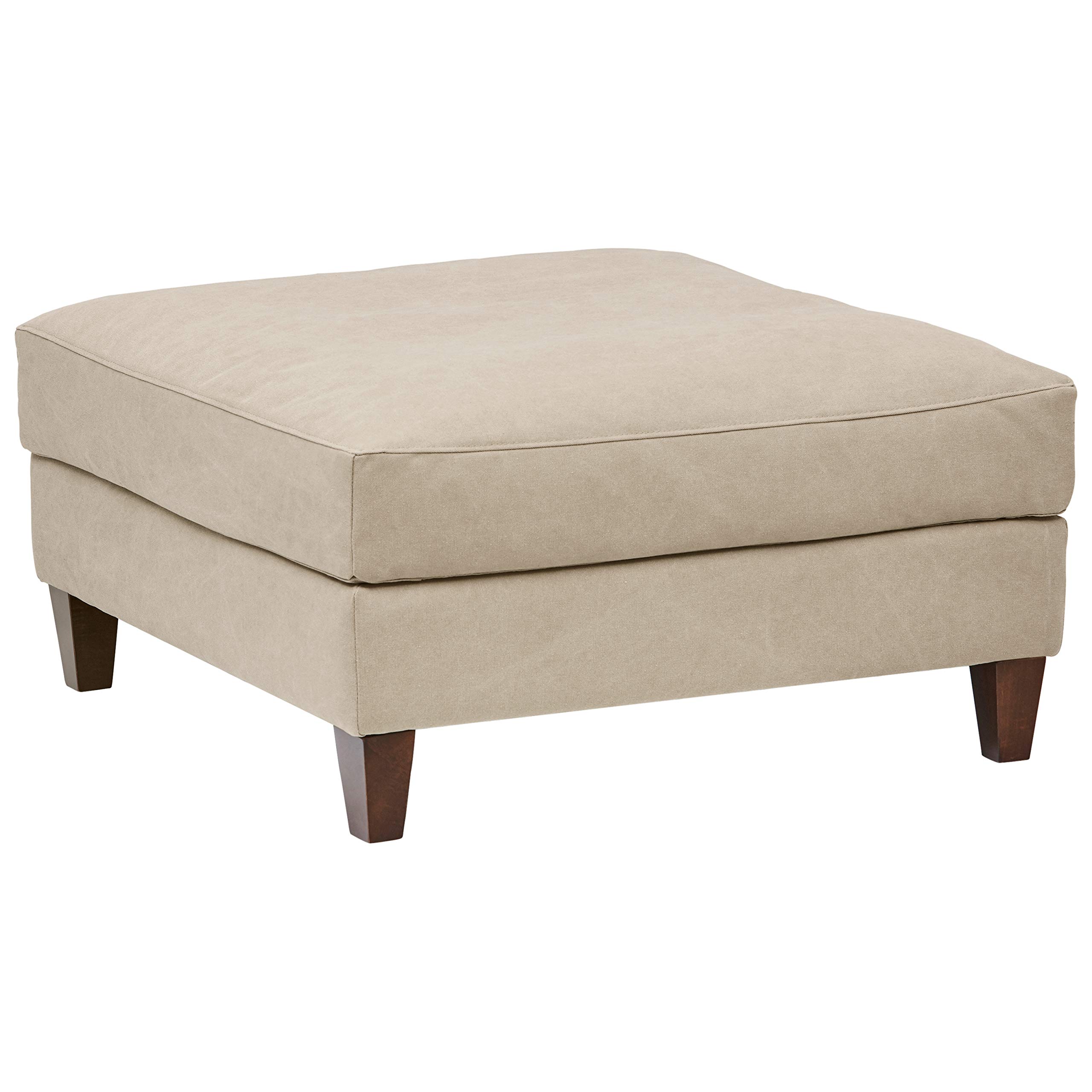 Amazon Brand – Stone & Beam Andover Modern Square Ottoman, 33"W, Linen