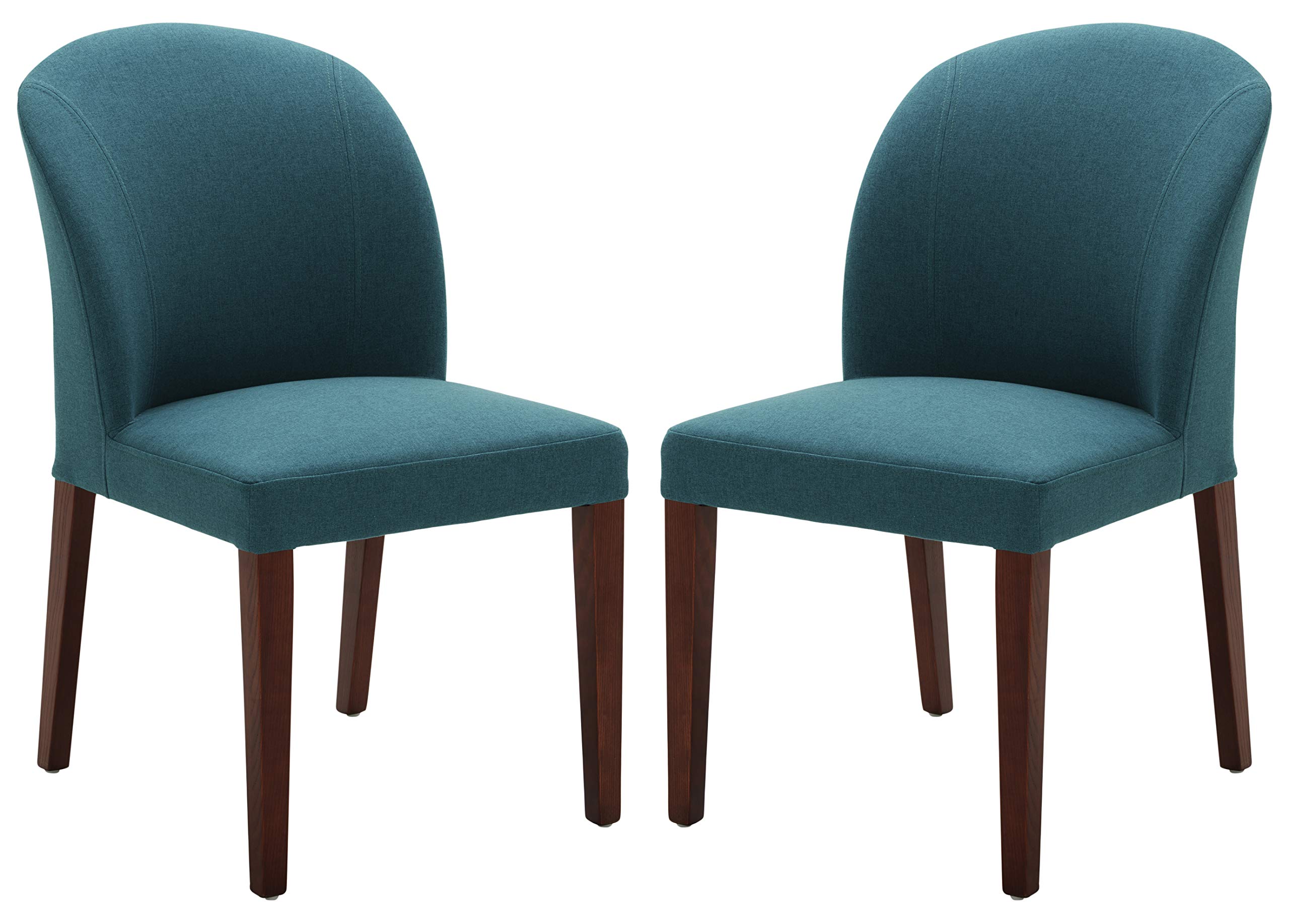 Amazon Brand – Rivet Contemporary Curved-Back Armless Dining Chair, 35"H, Aqua, Set of 2