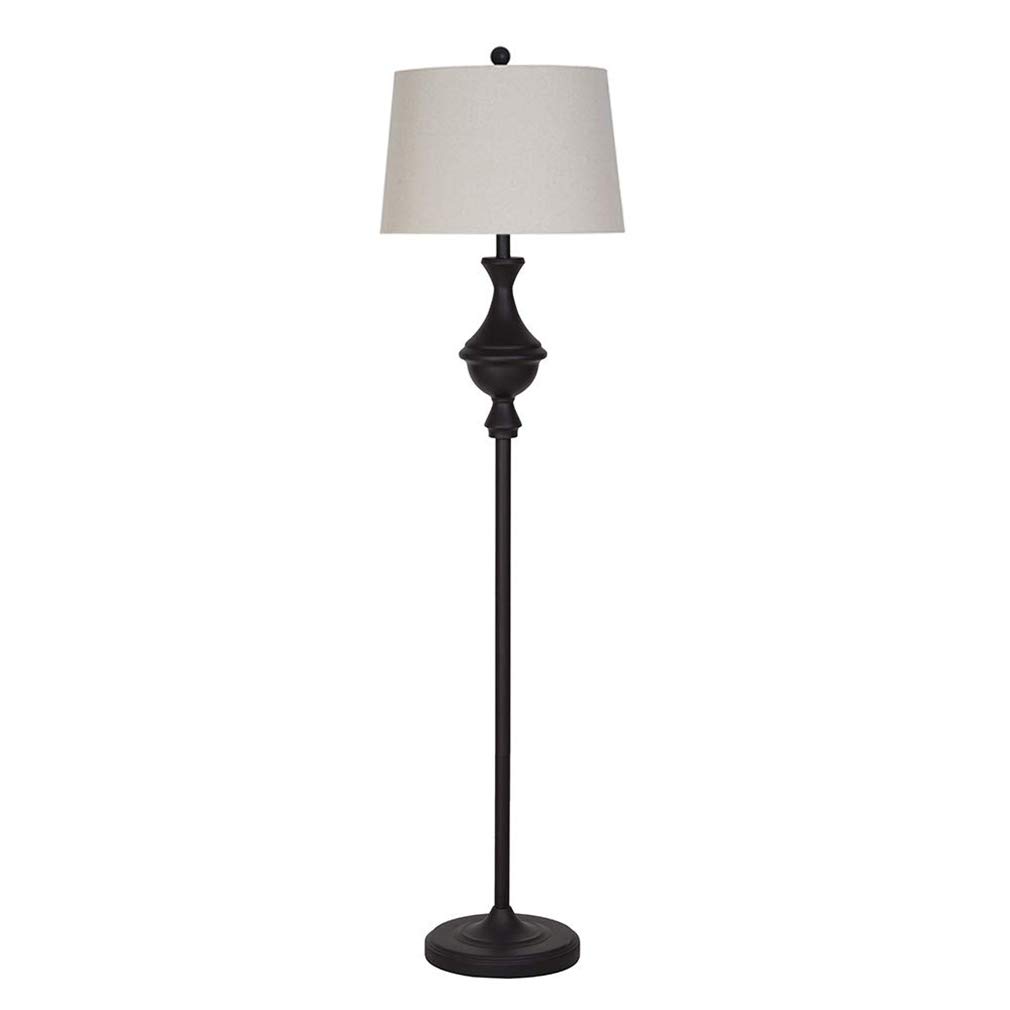 Amazon Brand – Ravenna Home Classic Traditional Matte Floor Lamp with LED Light Bulb, 58"H, Black